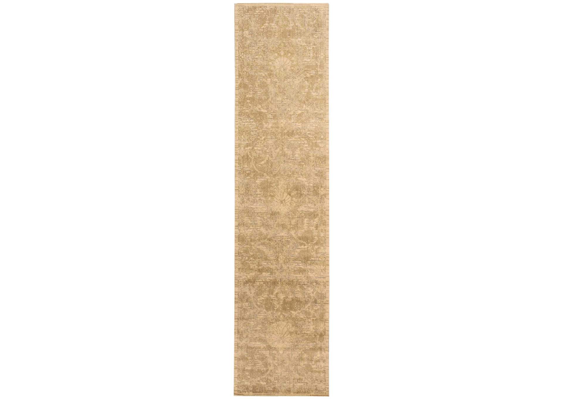 Nourison Silk Elements SKE03 Beige 10' Runner Hallway Rug,Nourison