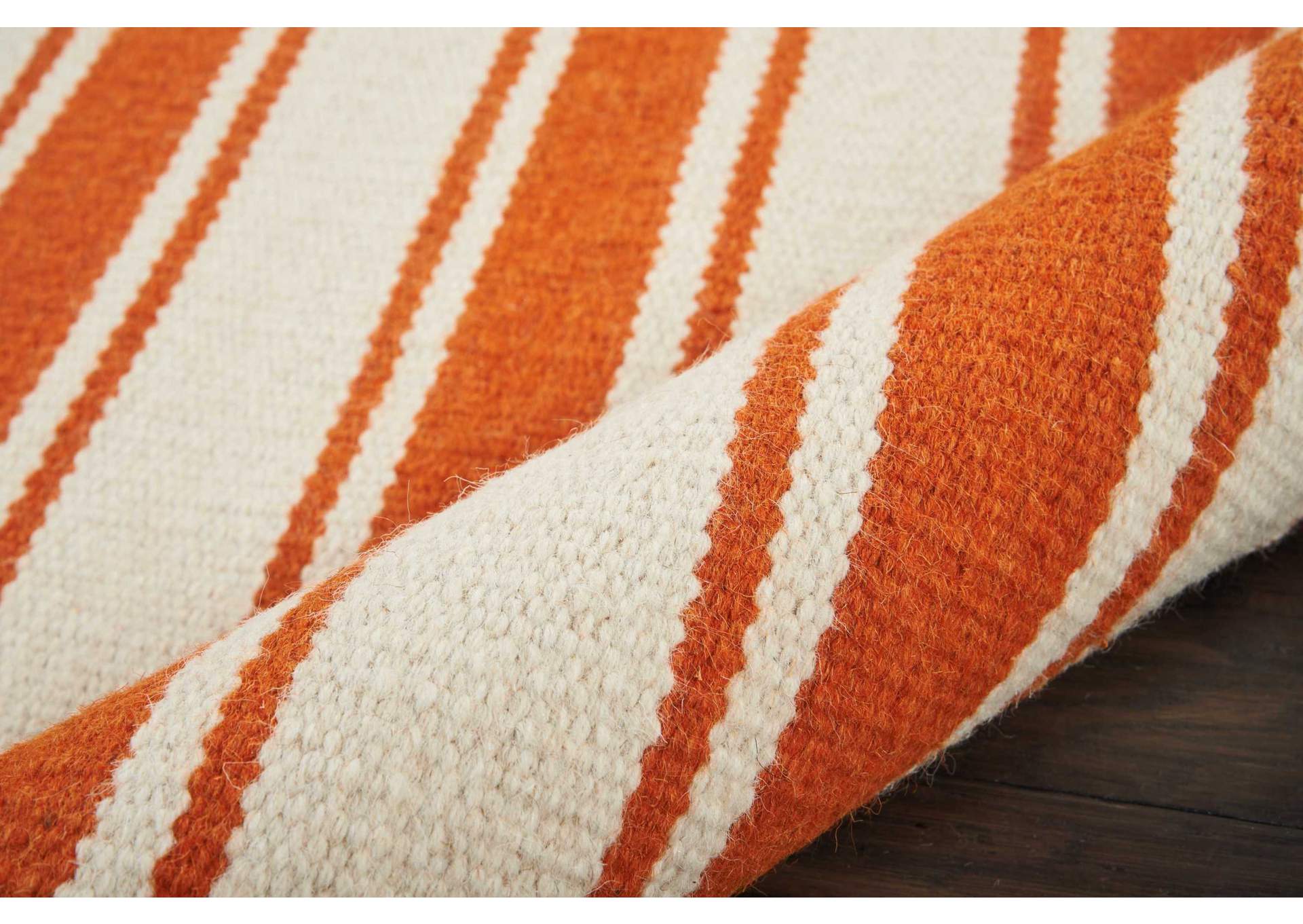 Nourison Rio Vista DST01 White and Orange 4'x7' Area Rug,Nourison