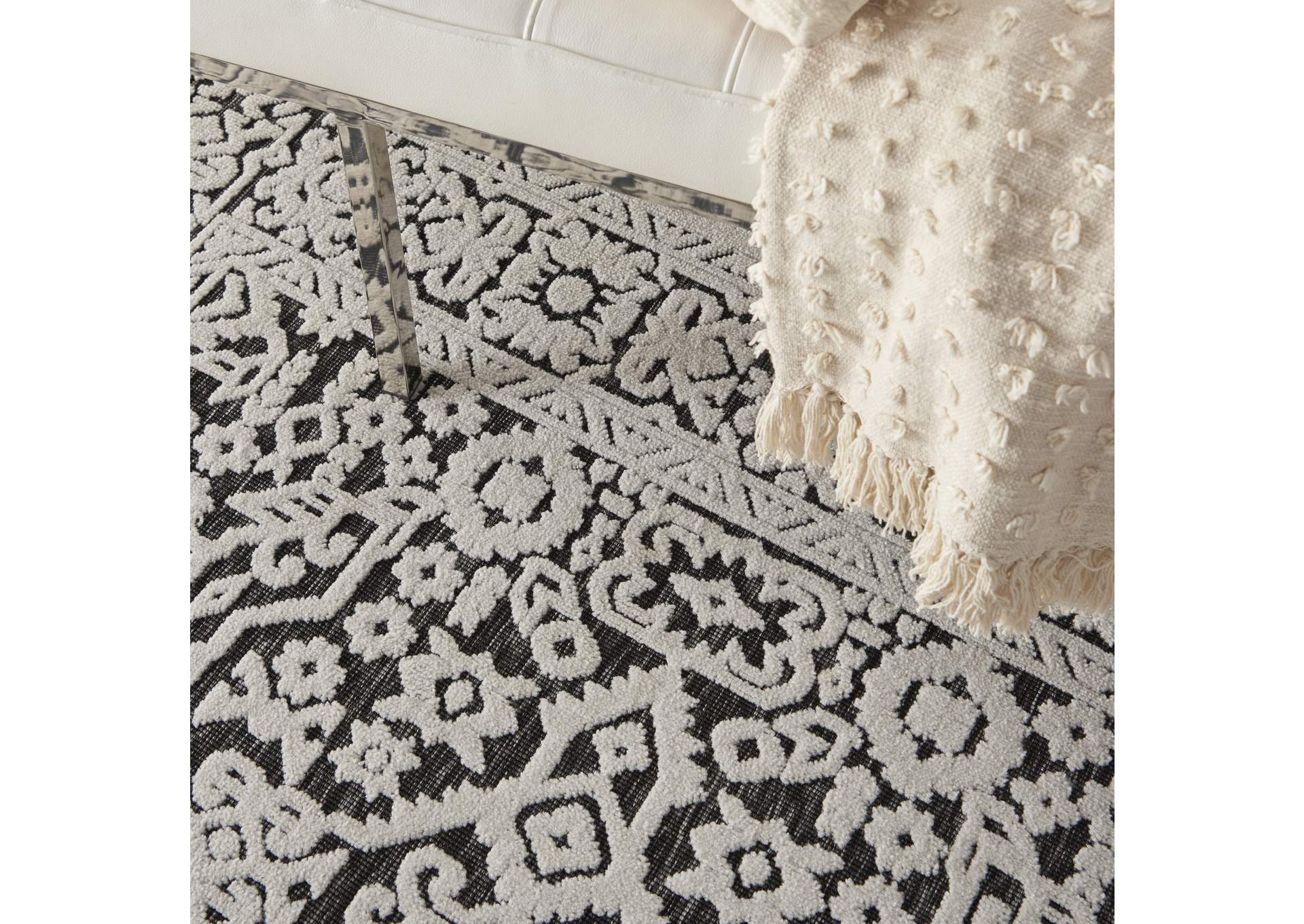 Nourison Key Largo 4'x6' Dark Grey Area Rug,Nourison