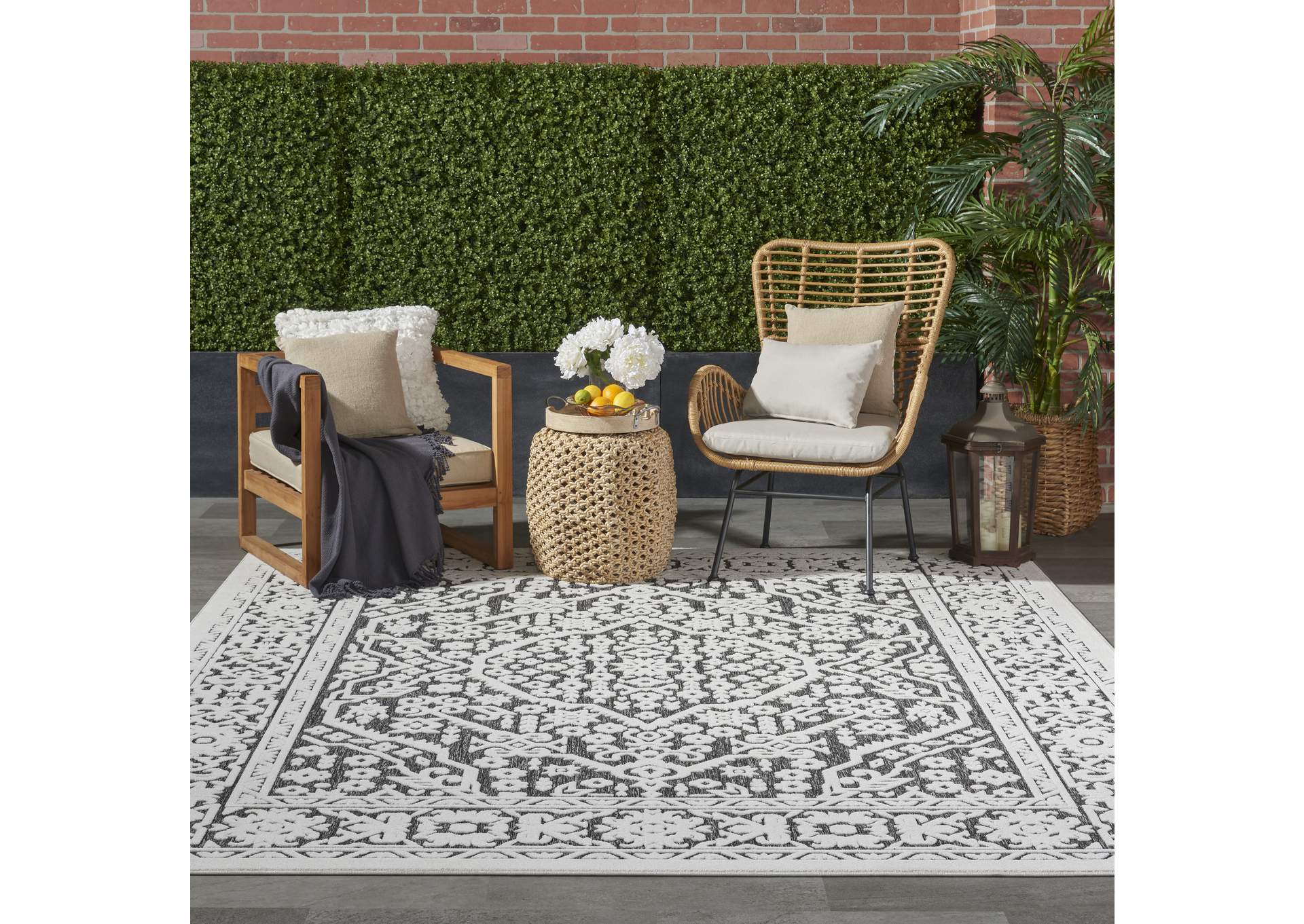 Nourison Key Largo 9'x12' Dark Grey Area Rug,Nourison