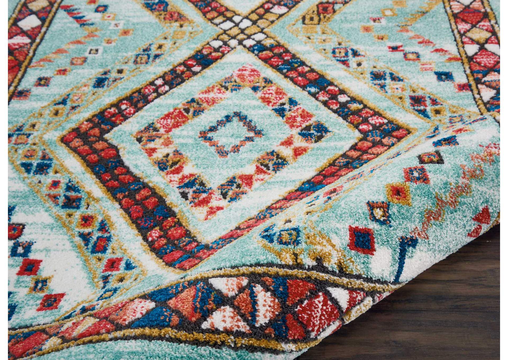 Nourison South Western NAV02 Blue Multicolor 4'x6' Area Rug,Nourison