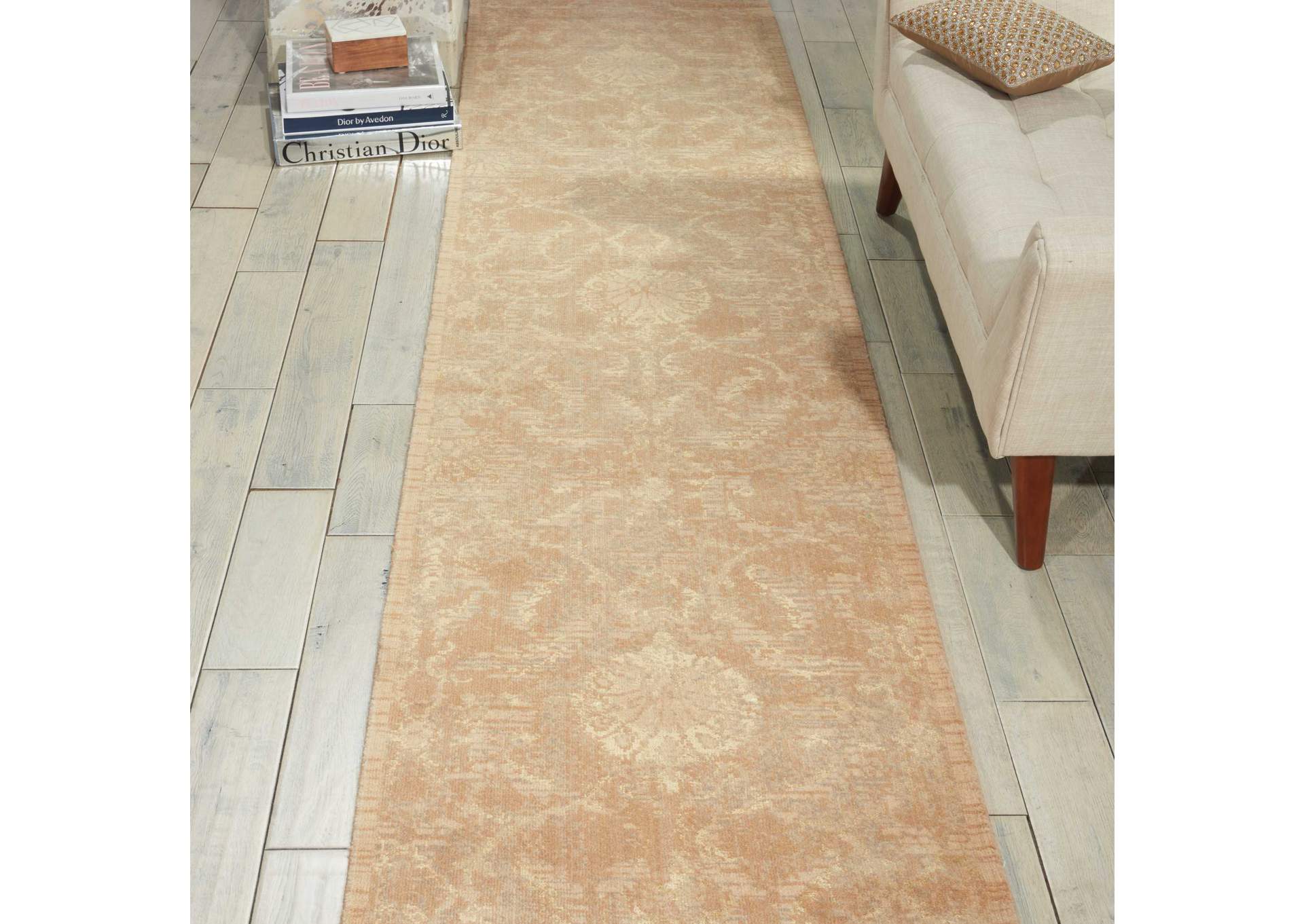 Nourison Silk Elements SKE03 Beige 10' Runner Hallway Rug,Nourison