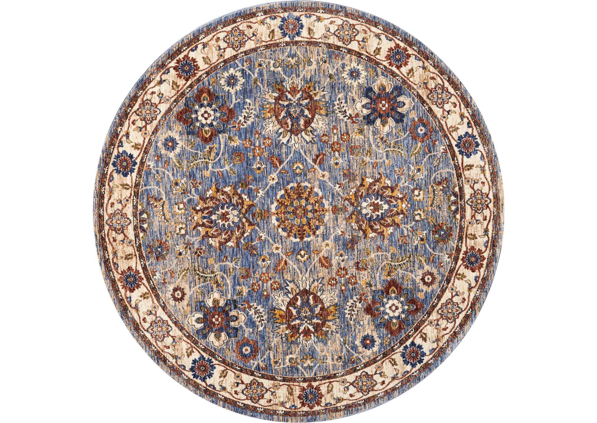 Nourison Lagos LAG04 Light Blue Multicolor 5' Round Area Rug,Nourison