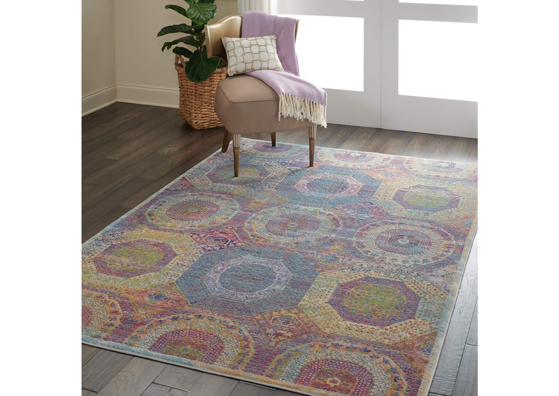 Nourison Ankara Global ANR05 Multicolor 4'x6' Boho Area Rug,Nourison