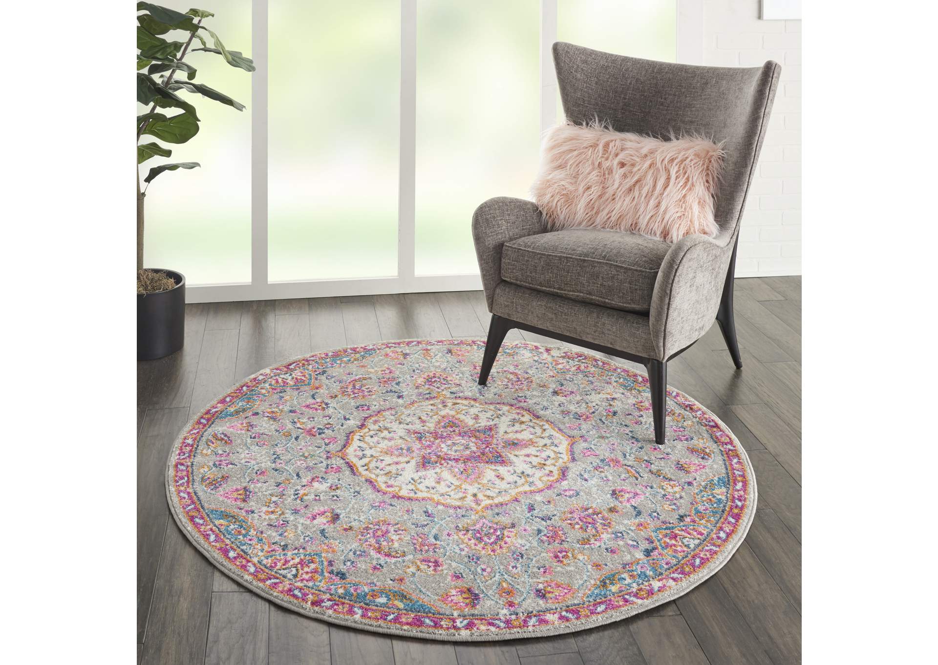 Nourison Passion Bohemian Grey Multi Colored Area Rug,Nourison
