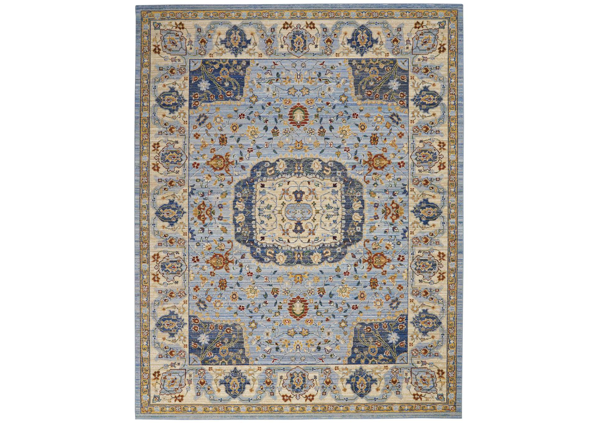 Nourison Majestic 8'x10' Light Blue Multicolor Persian Area Rug,Nourison