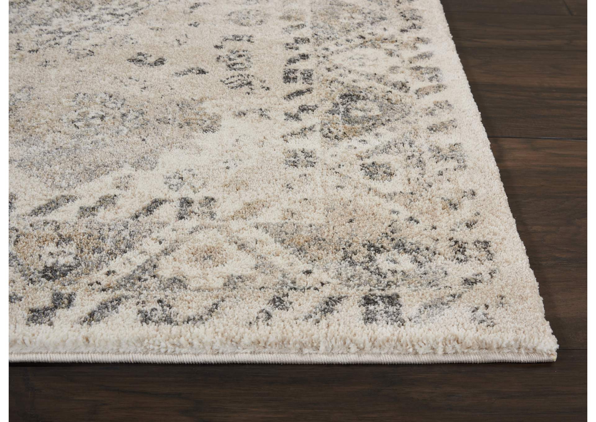 Nourison Fusion FSS11 Grey 5'x7' Farmhouse Area Rug,Nourison