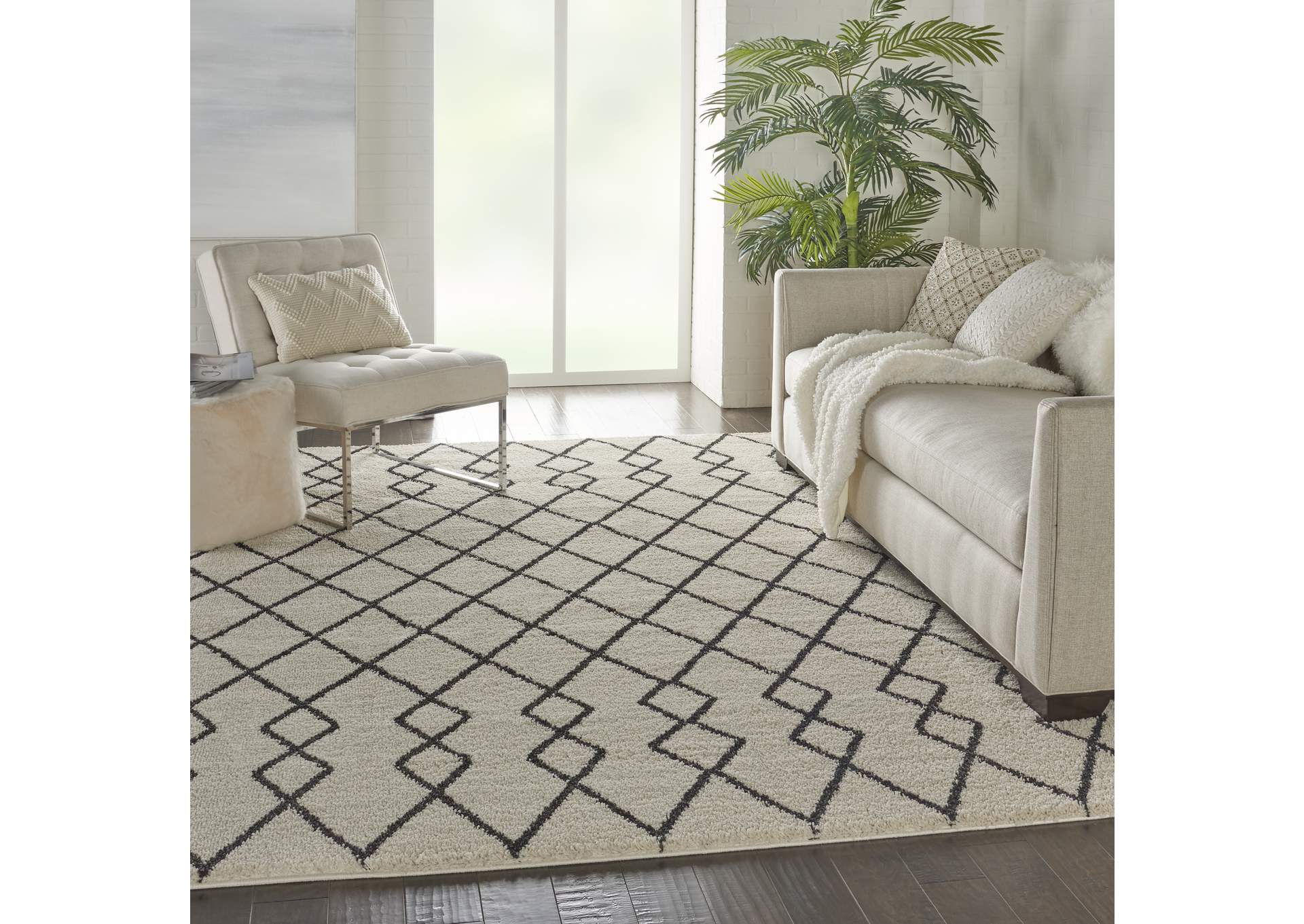 Nourison Martil MAT01 Ivory White 9'x12' Oversized Plush Rug,Nourison
