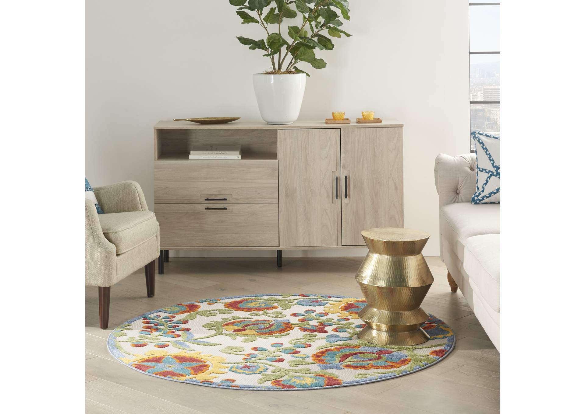 Nourison Aloha 4' Round Area Rug,Nourison