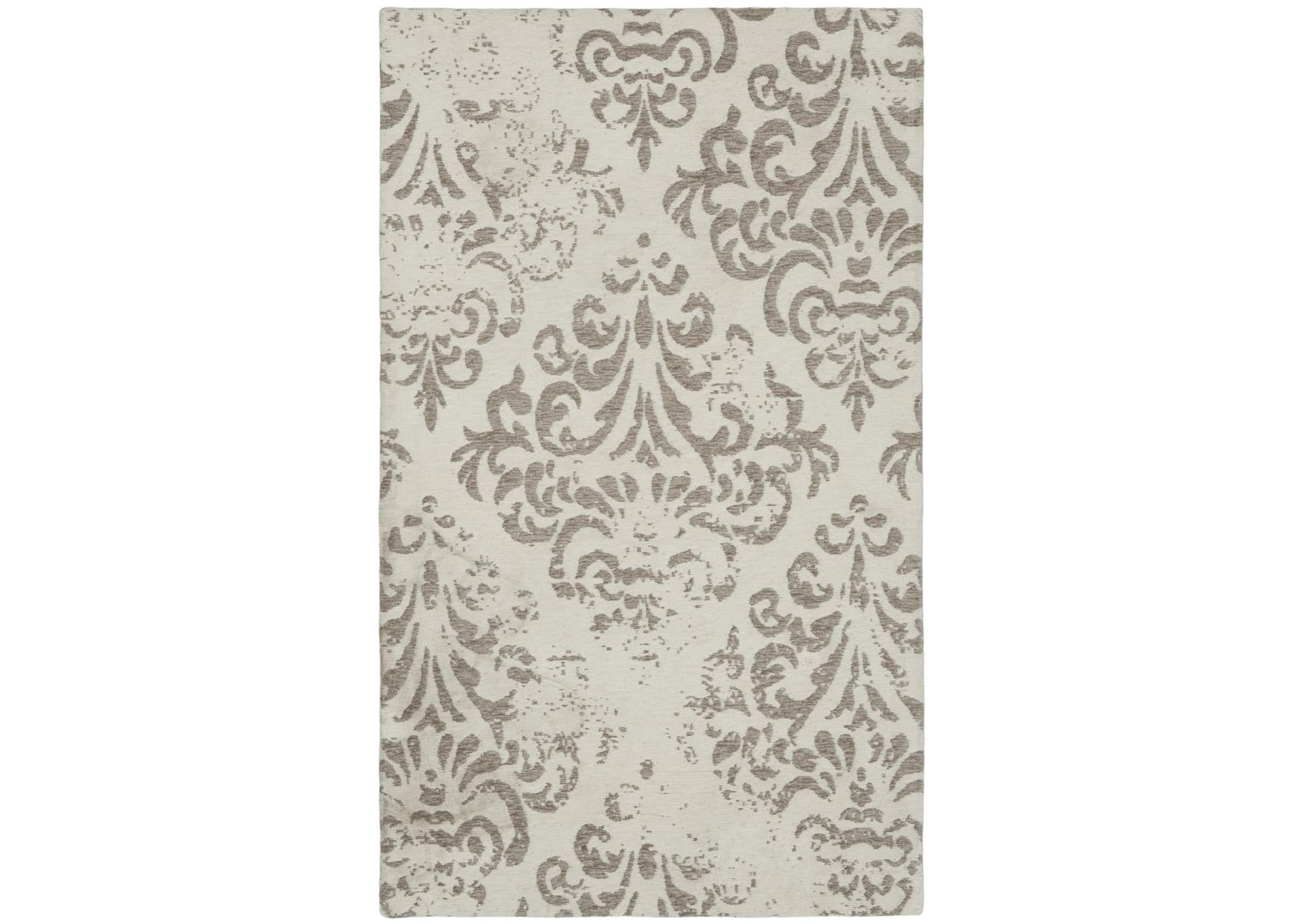 Nourison Damask 2' X 4' White Vintage Area Rug,Nourison