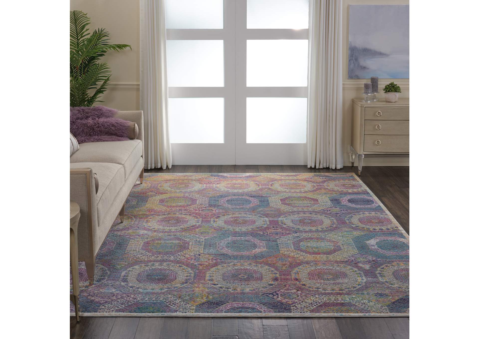 Nourison Ankara Global ANR05 Multicolor 9'x12' Oversized Low-pile Rug,Nourison