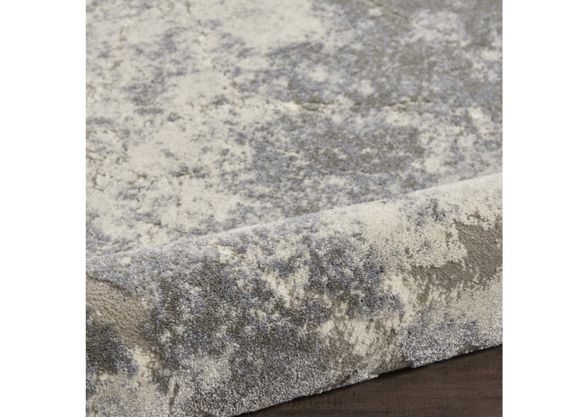 kathy ireland Home Sahara KI394 Grey and White 8' Runner Hallway Rug,Nourison