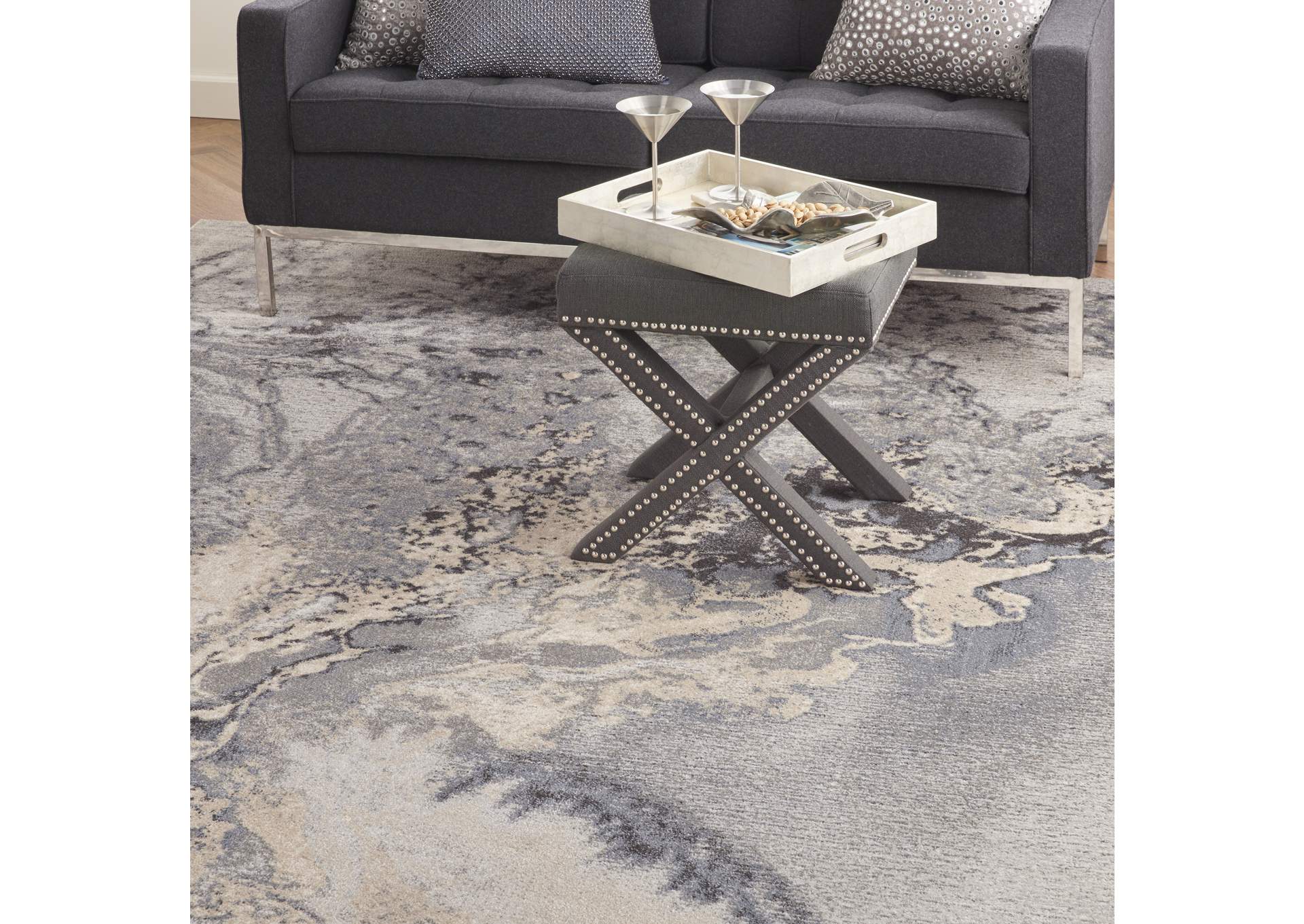 Nourison Maxell MAE08 Grey 9'x13' Oversized Rug,Nourison