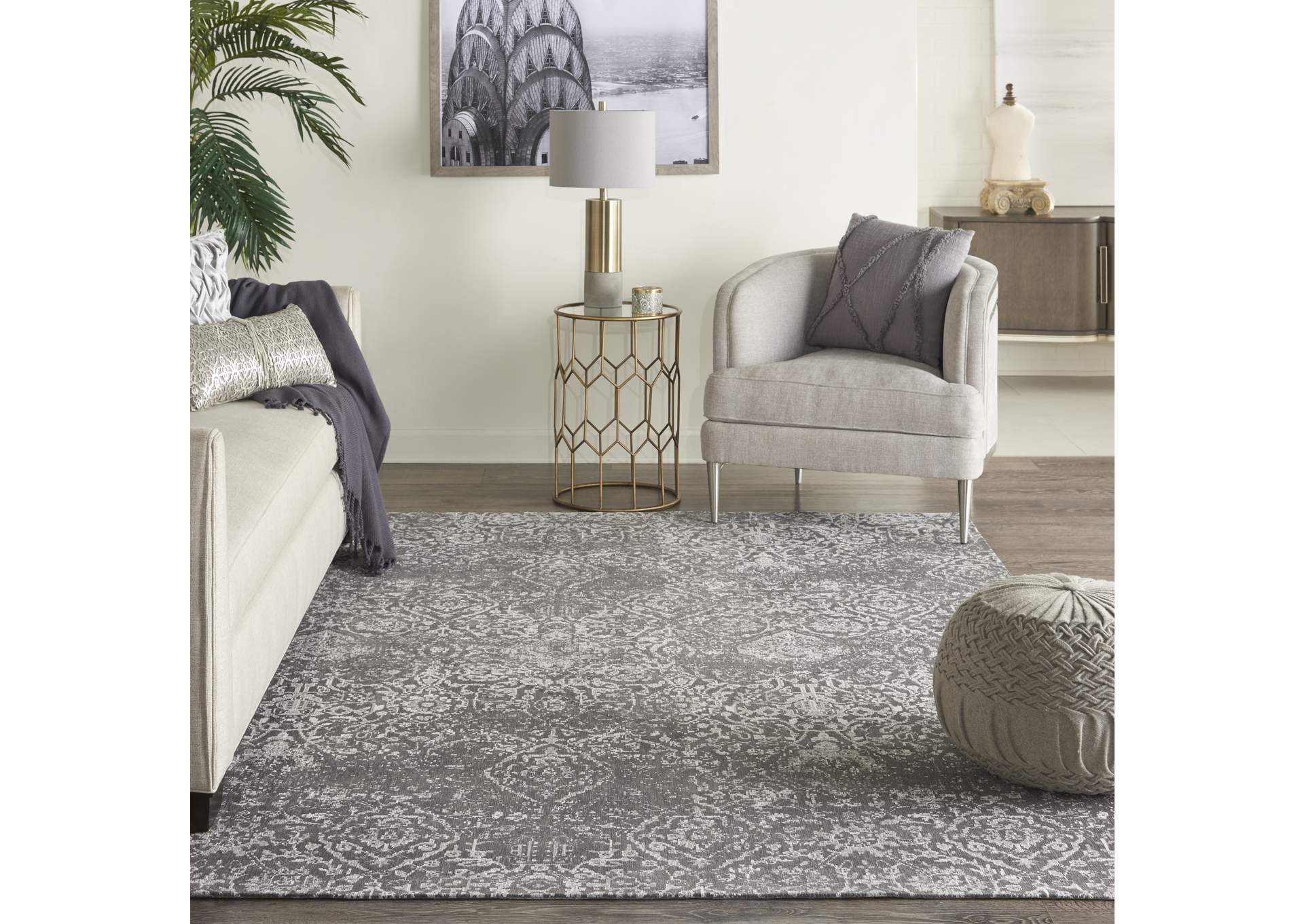 Nourison Damask 6' x 9' Area Rug,Nourison