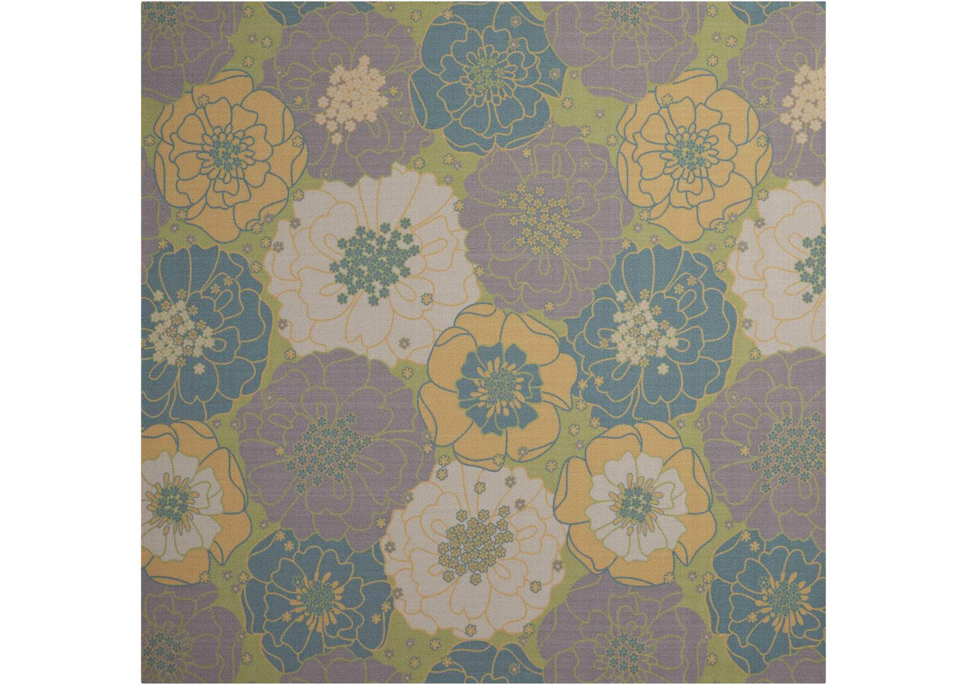 Nourison Home & Garden RS021 Green 7' Square Rug,Nourison