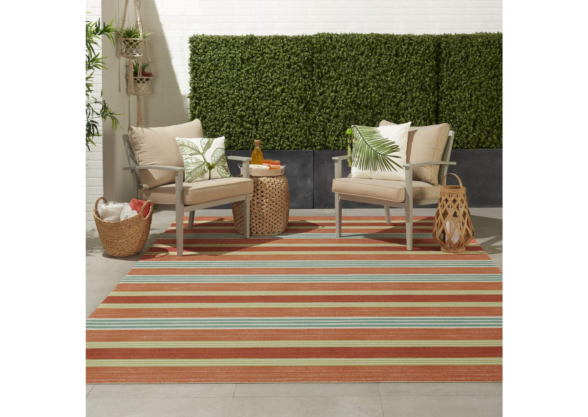 Waverly Sun N Shade SND71 Red 8'x11' Oversized Indoor-outdoor Rug,Nourison