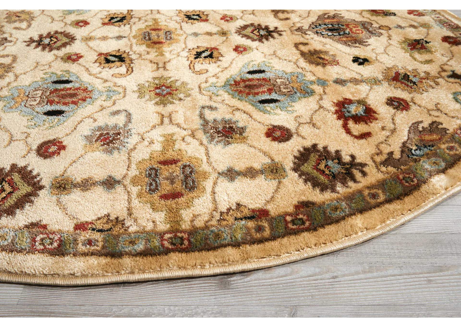 Nourison Delano DEL02 White Multicolor 5' Round Area Rug,Nourison