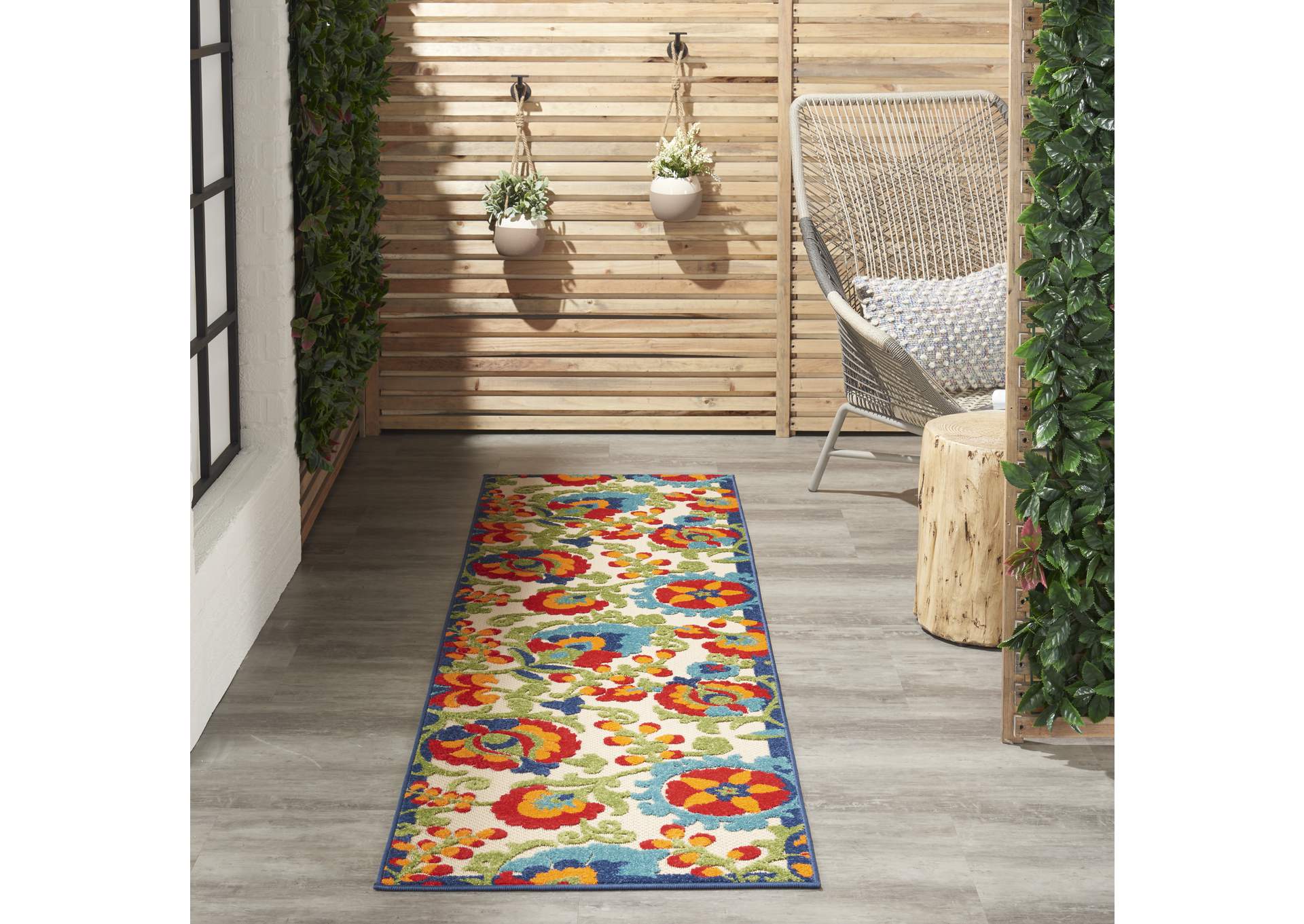 Nourison Aloha 8' Runner Multicolor Hallway Area Rug,Nourison