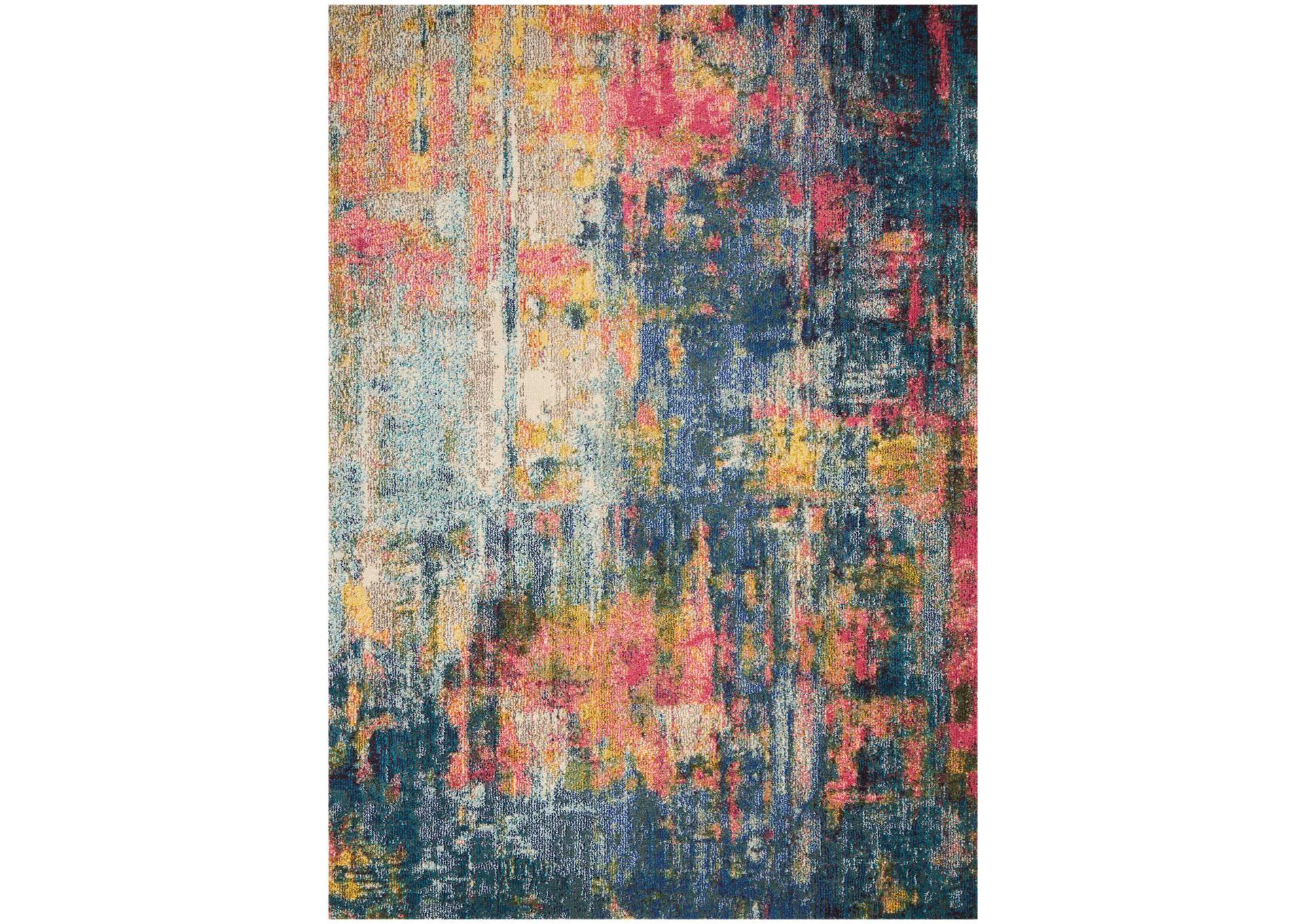 Nourison Celestial CES09 Blue Multicolor 5'x7' Colorful Area Rug,Nourison