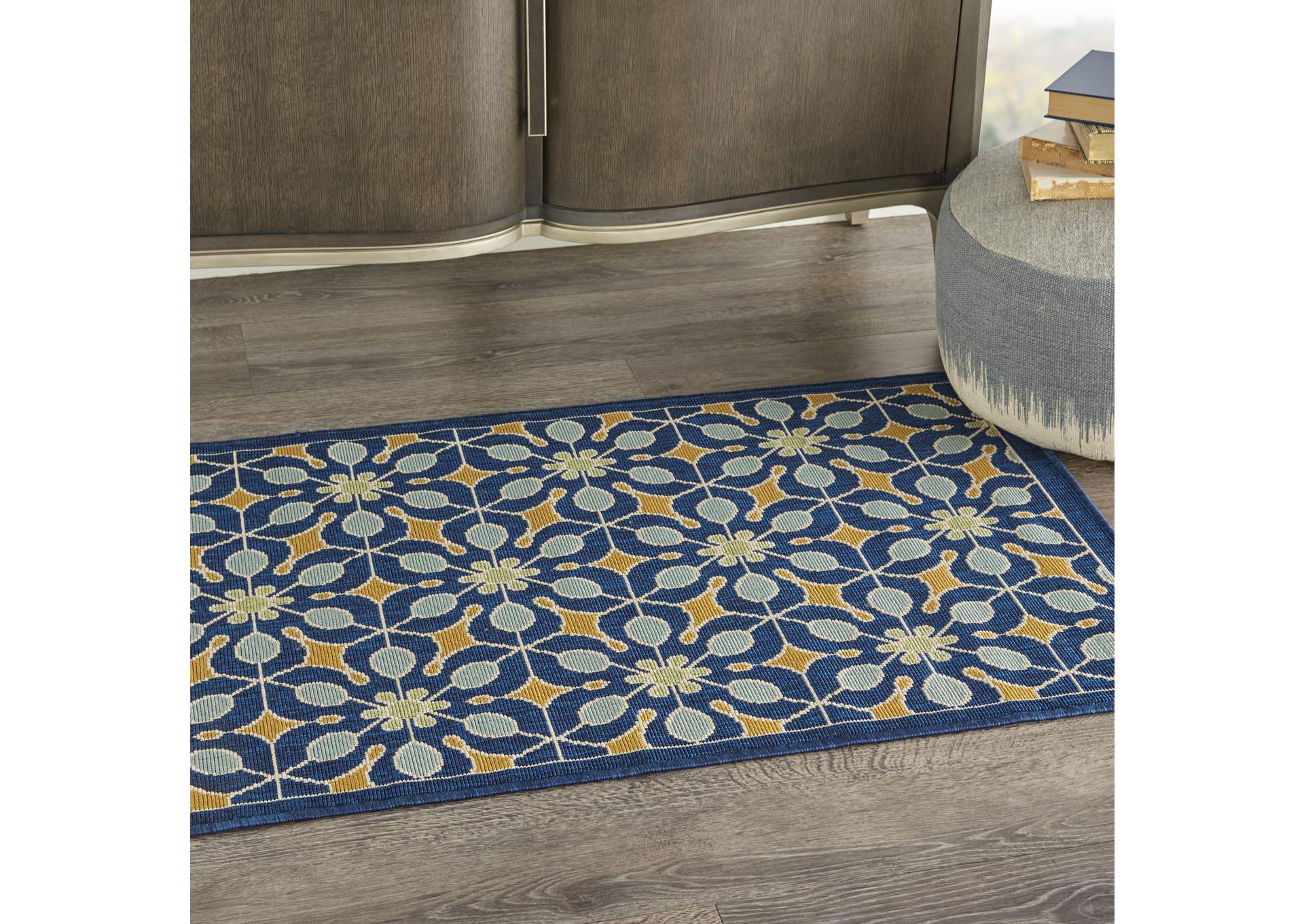 Nourison Caribbean CRB07 Navy Blue 3'x4' Area Rug,Nourison