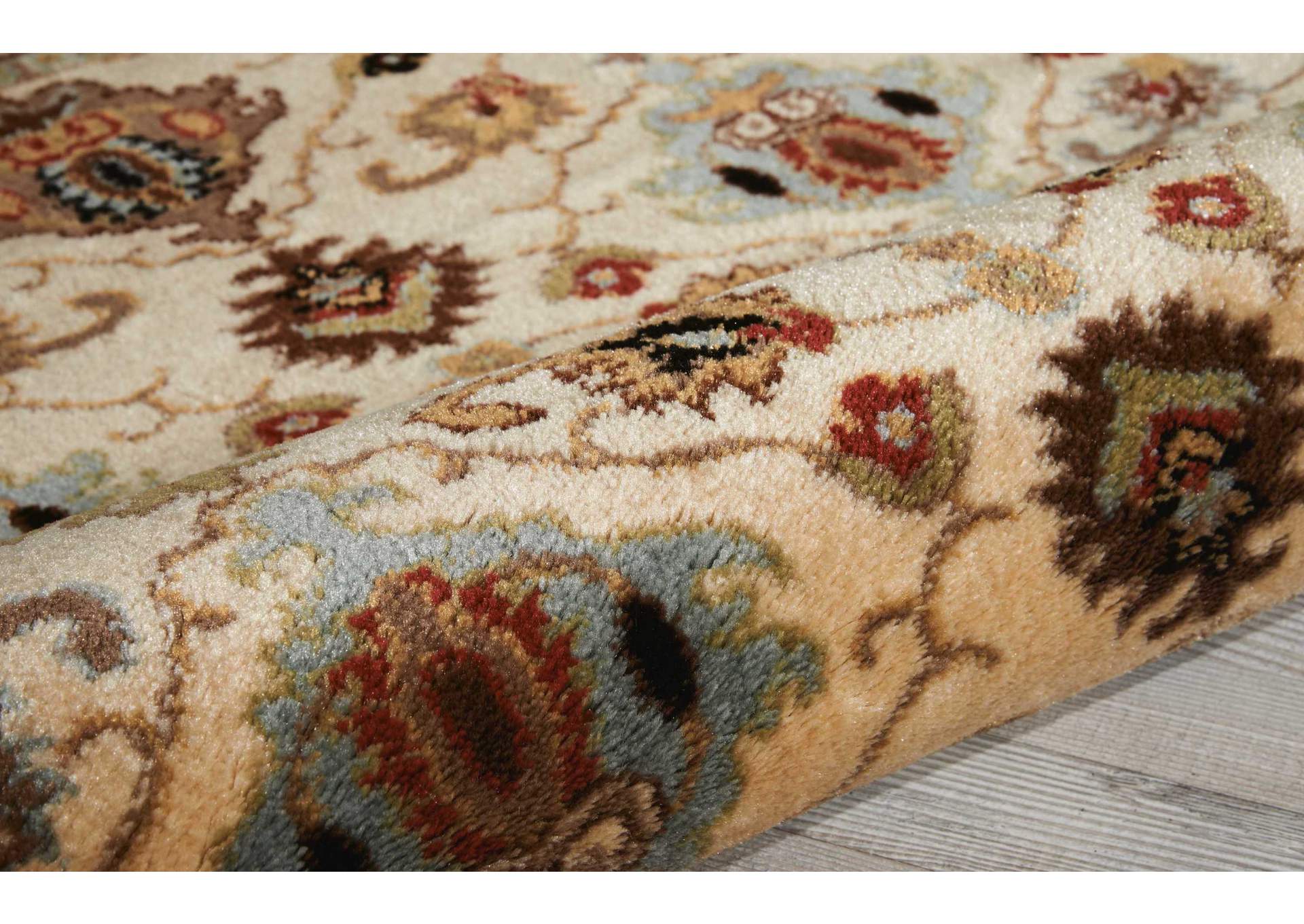 Nourison Delano DEL02 White Multicolor 3' Round Area Rug,Nourison
