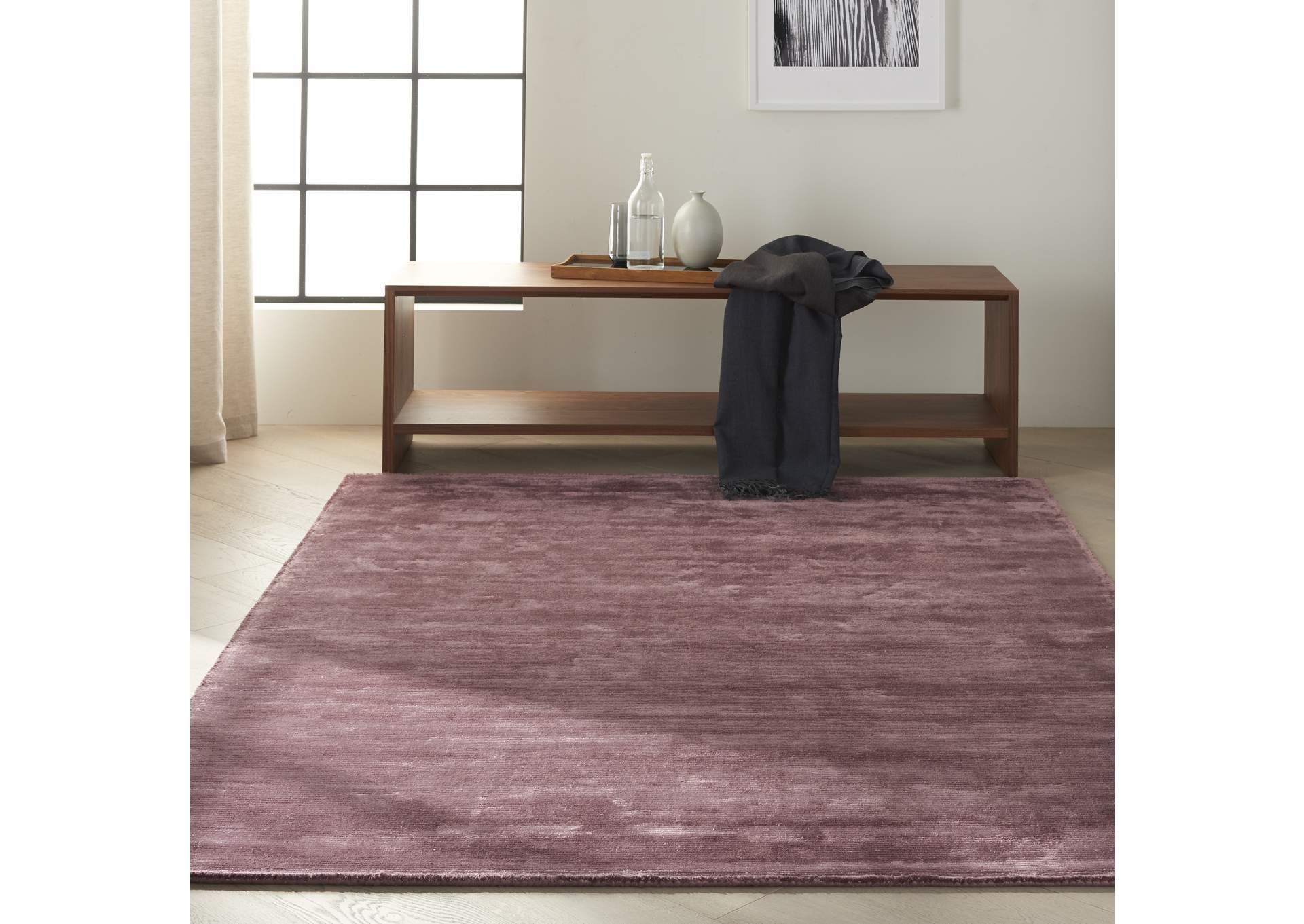 Calvin Klein Home Lunar LUN1 Purple 4'x6' Area Rug,Nourison