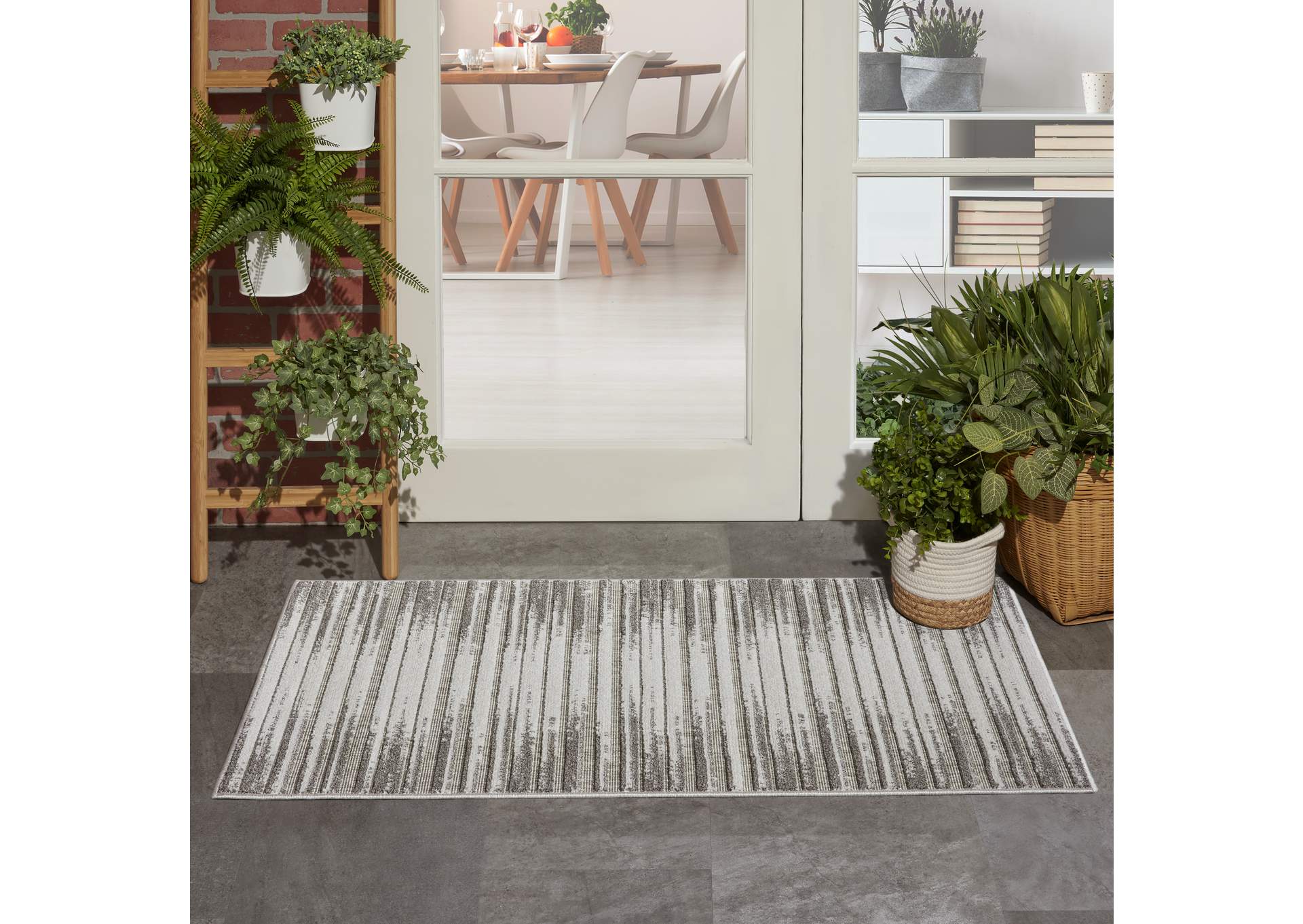 Nourison Key Largo 2'x4' Light Grey Area Rug,Nourison