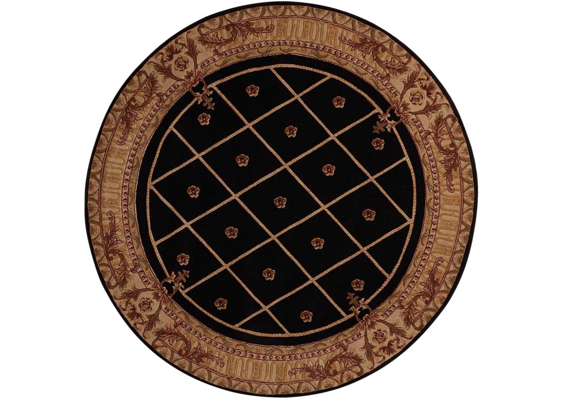 Nourison Ashton House AS03 Black 6' Round Area Rug,Nourison