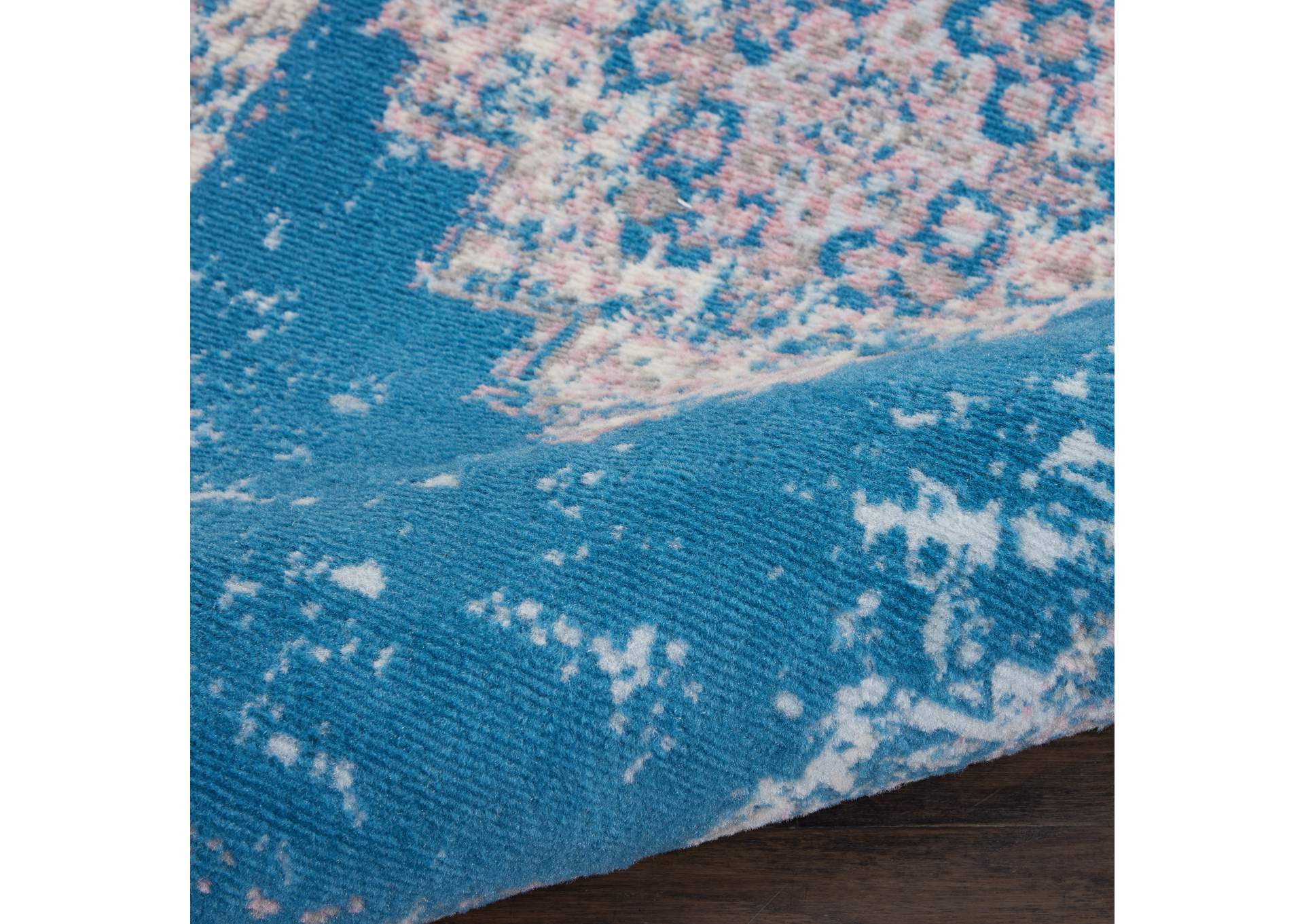 Nourison Grafix GRF14 Blue 8' Runner Hallway Rug,Nourison