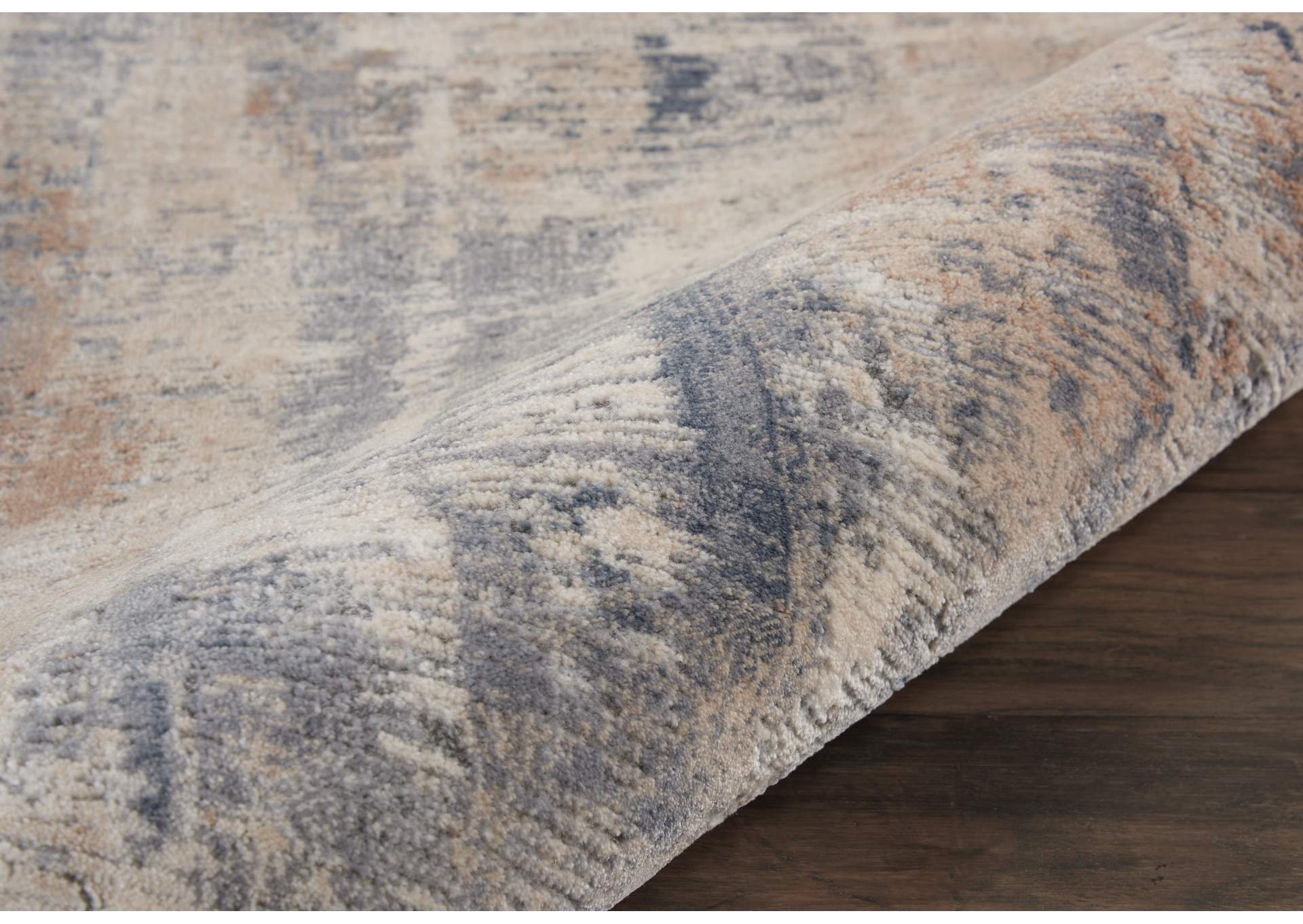 Nourison Rustic Textures RUS05 Beige and Grey 8' Runner Hallway Rug,Nourison