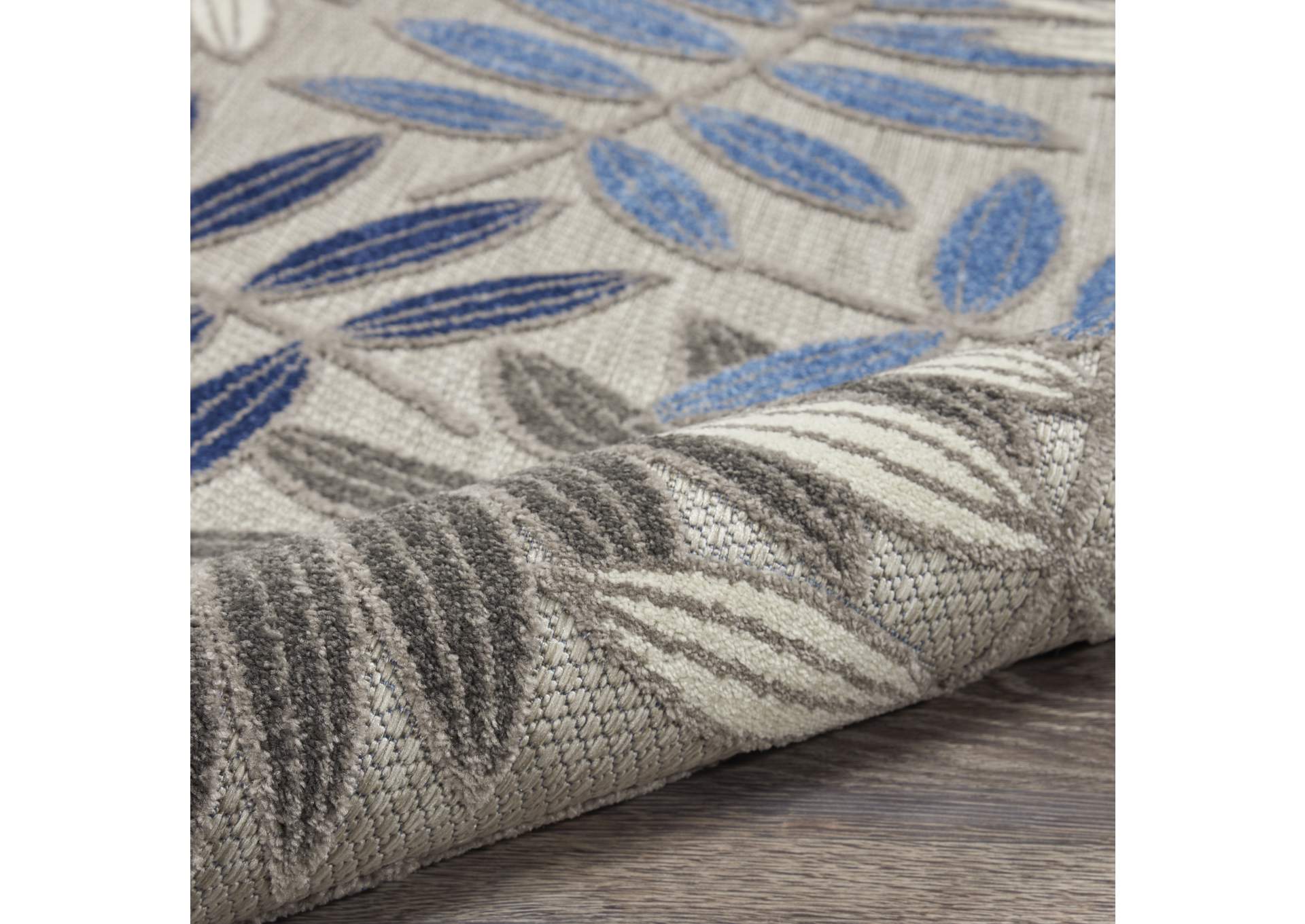 Nourison Aloha 8'xRunner Blue Patio Area Rug,Nourison
