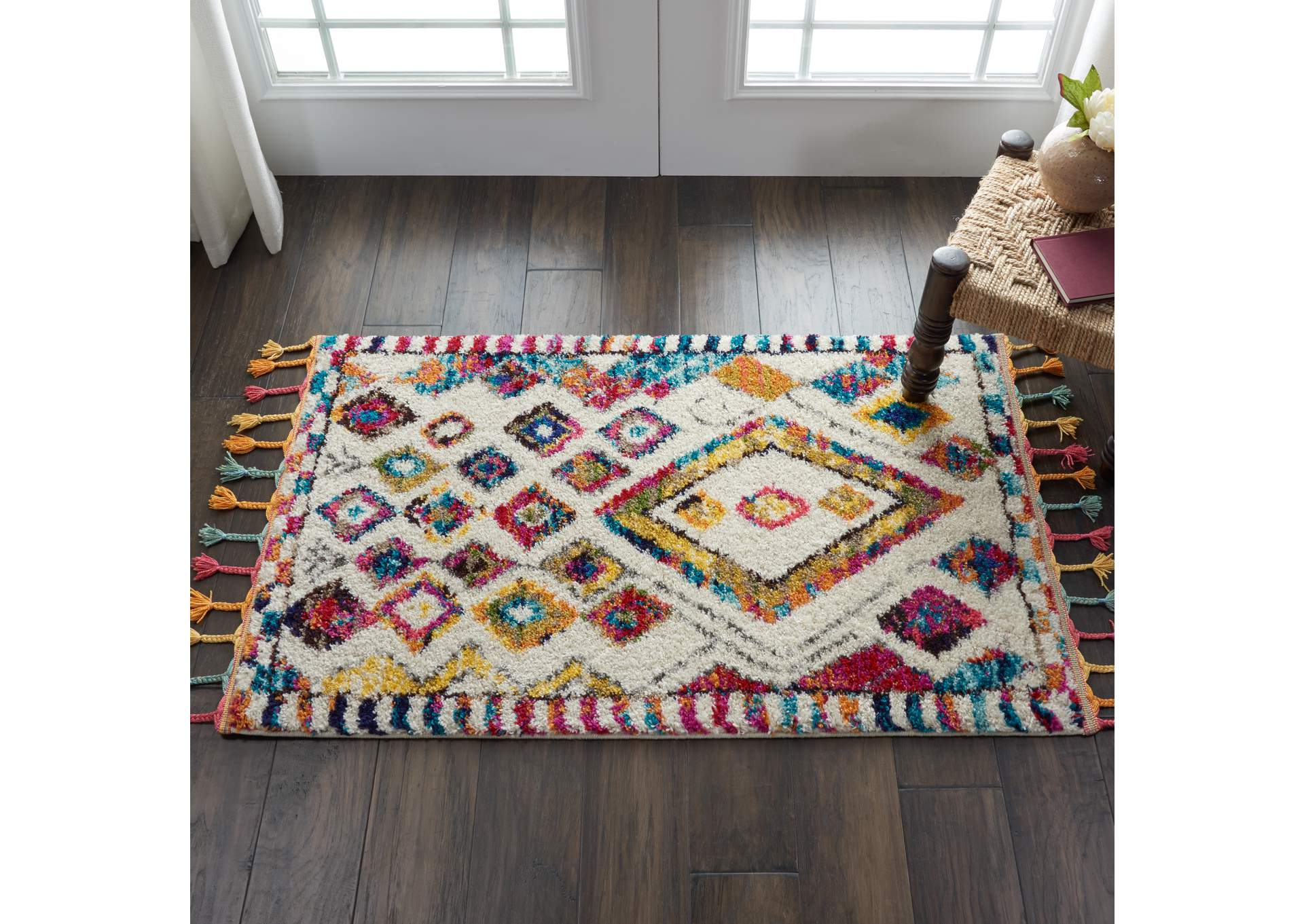 Nourison Nomad 2' X 4' White Multicolor Colorful Area Rug,Nourison