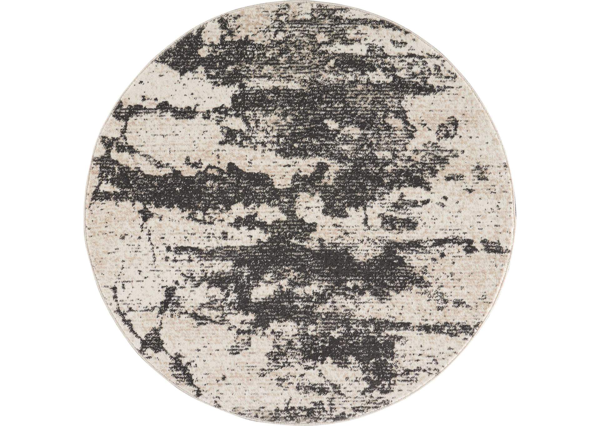 Nourison Maxell MAE07 Grey and White 4' Round Area Rug,Nourison