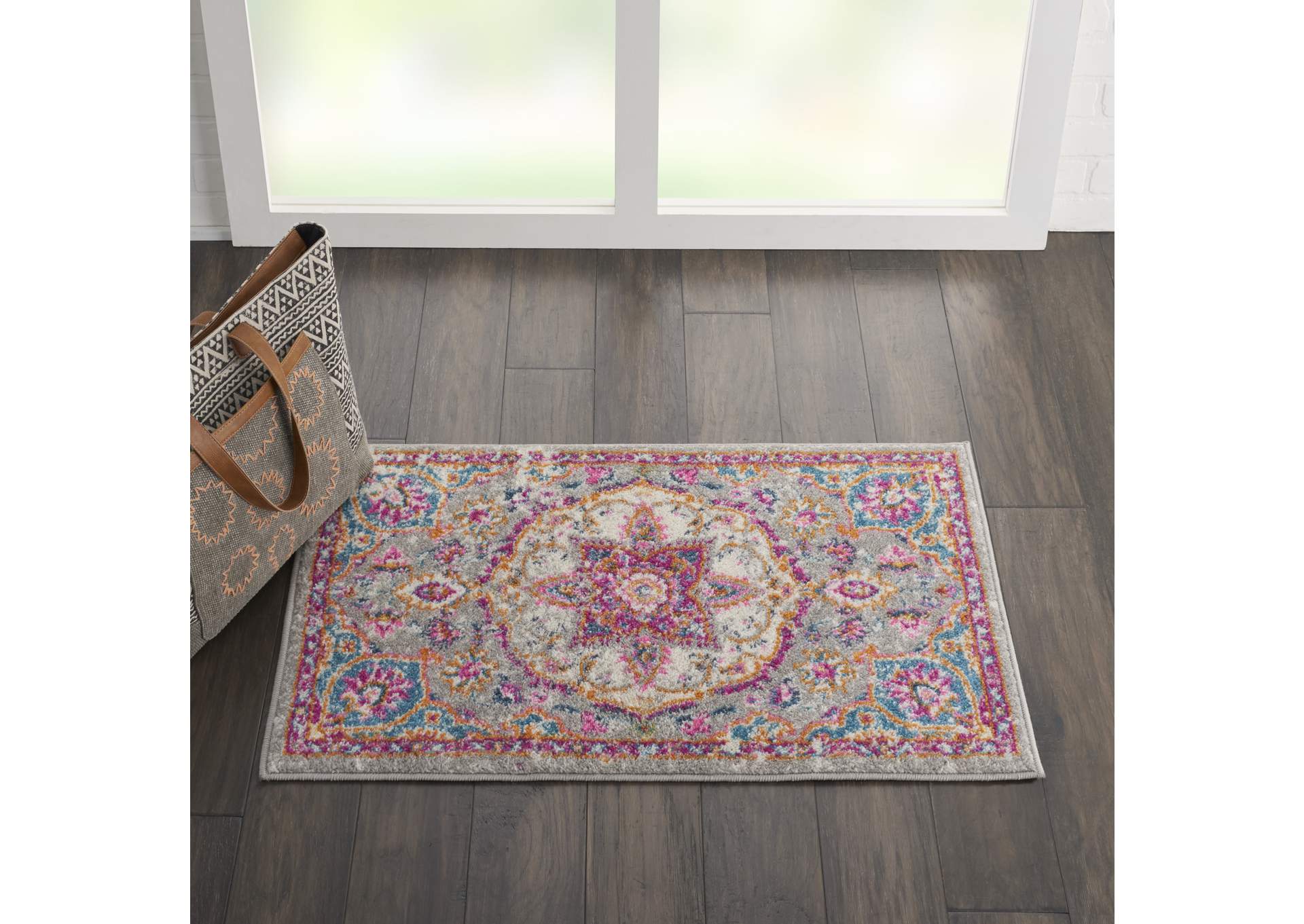Nourison Passion Bohemian Grey Multi Colored Area Rug,Nourison