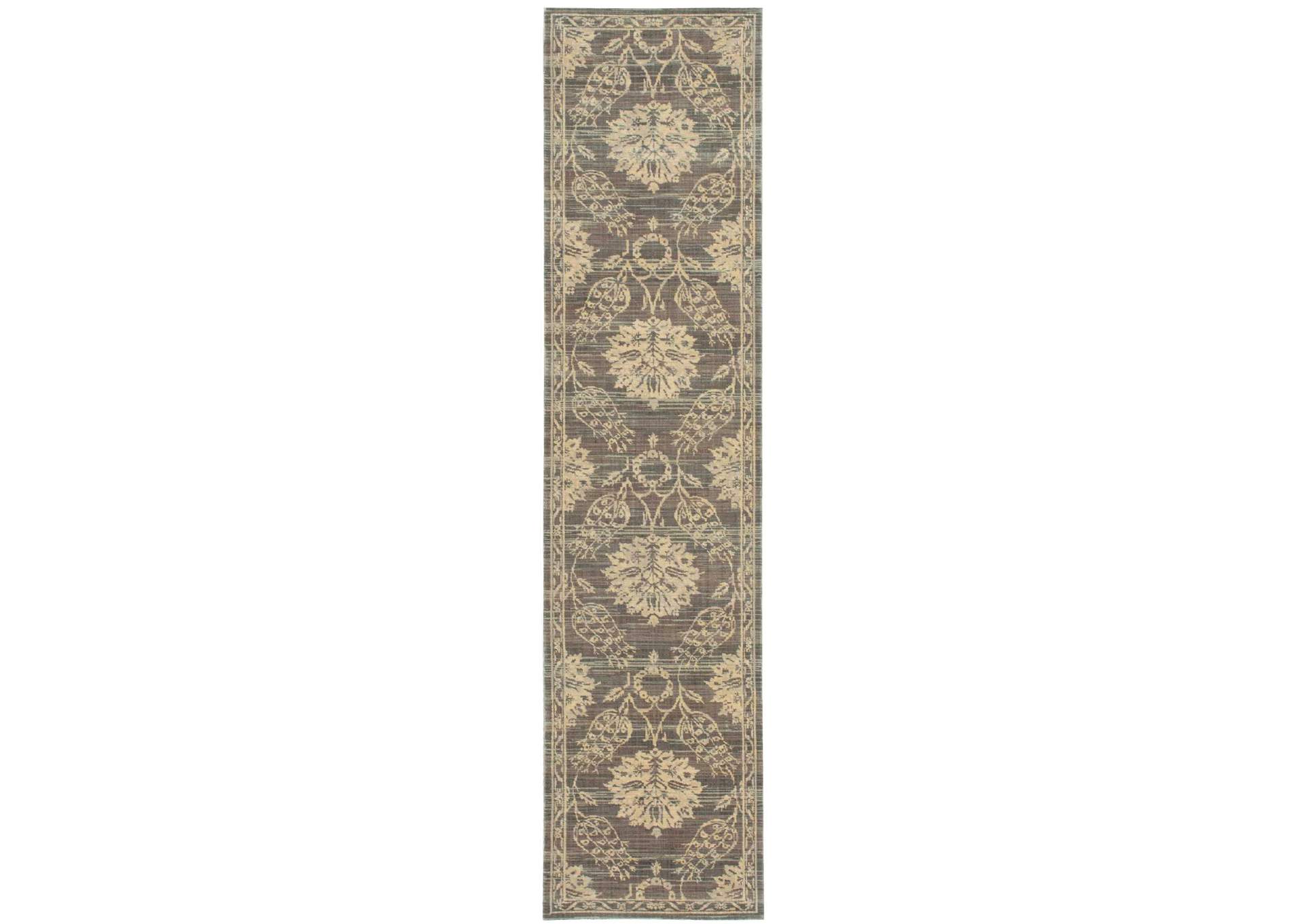 Nourison Silk Elements SKE31 Grey 10' Runner Hallway Rug,Nourison