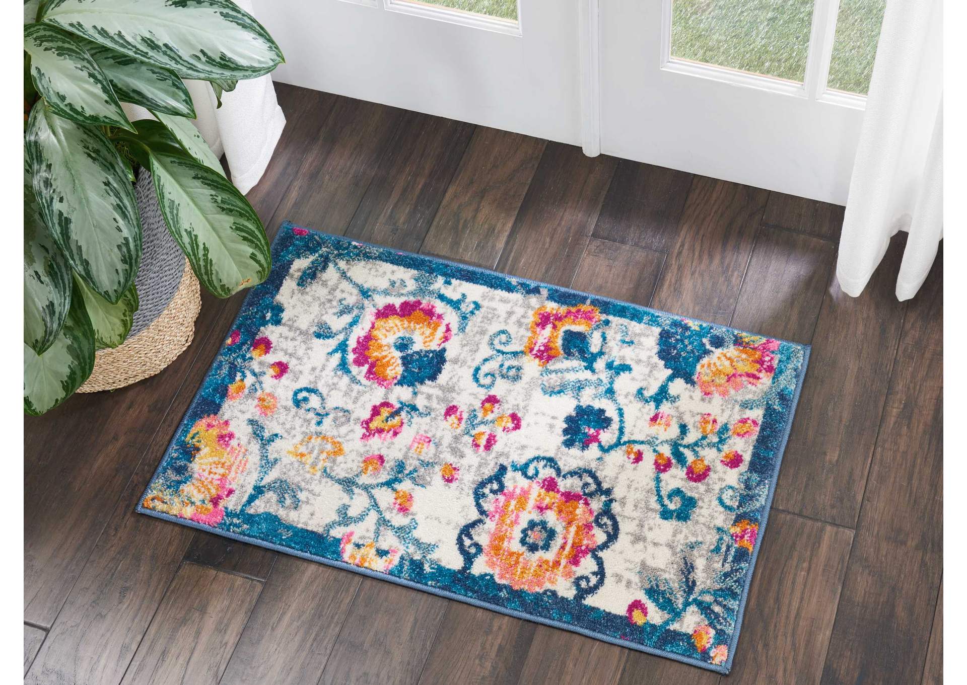 Nourison Passion 2' X 3' White Multicolor Floral Area Rug,Nourison