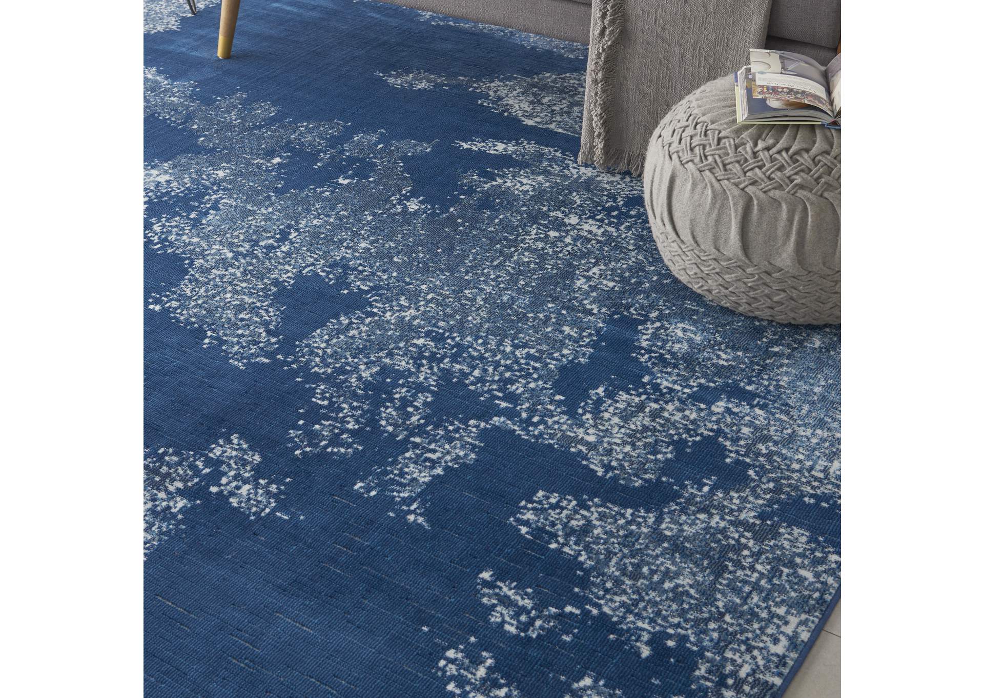 Nourison Etchings 8' x 10' Blue Abstract Area Rug,Nourison