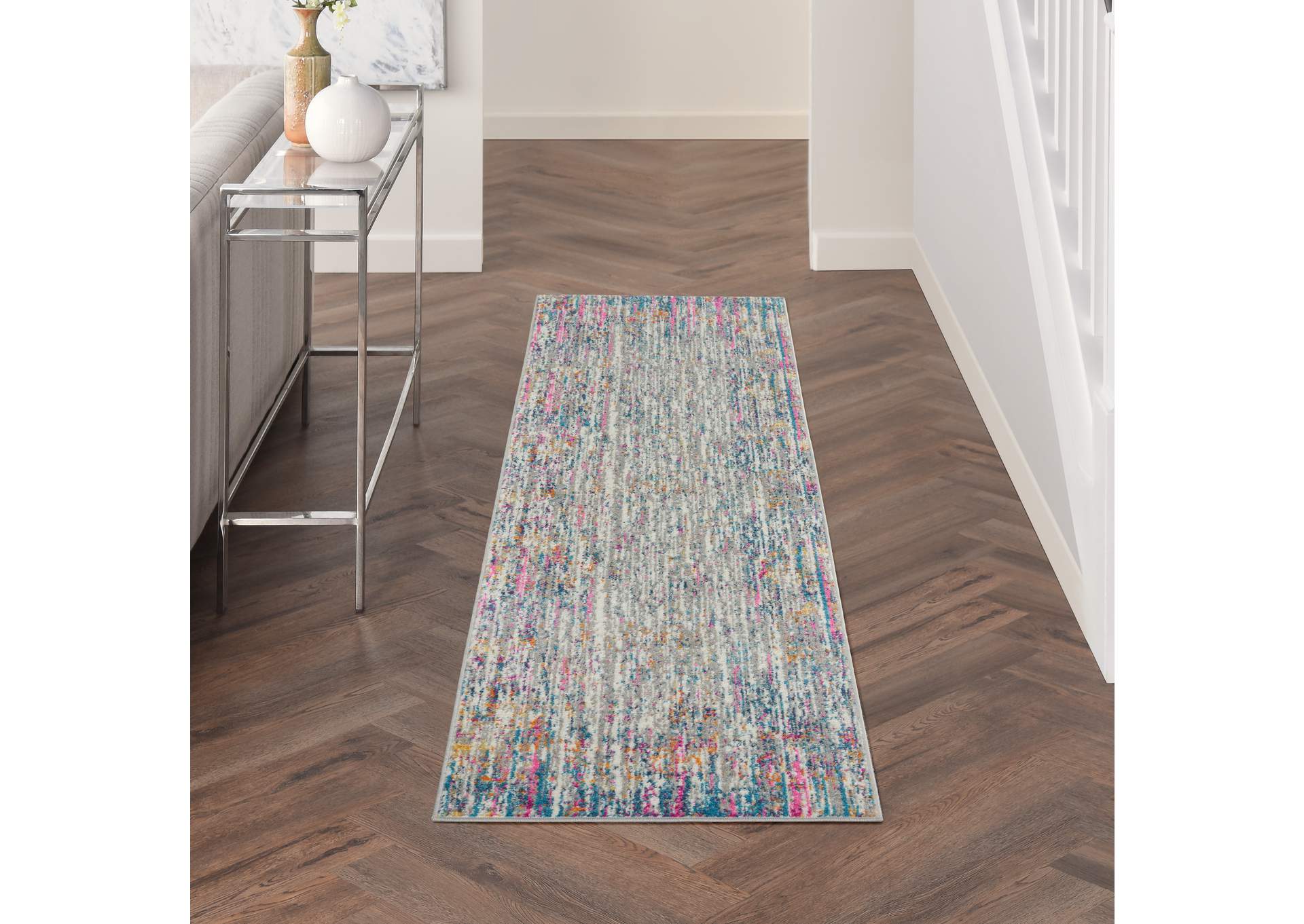 Nourison Passion 6' Runner Ivory Multicolor Area Rug,Nourison