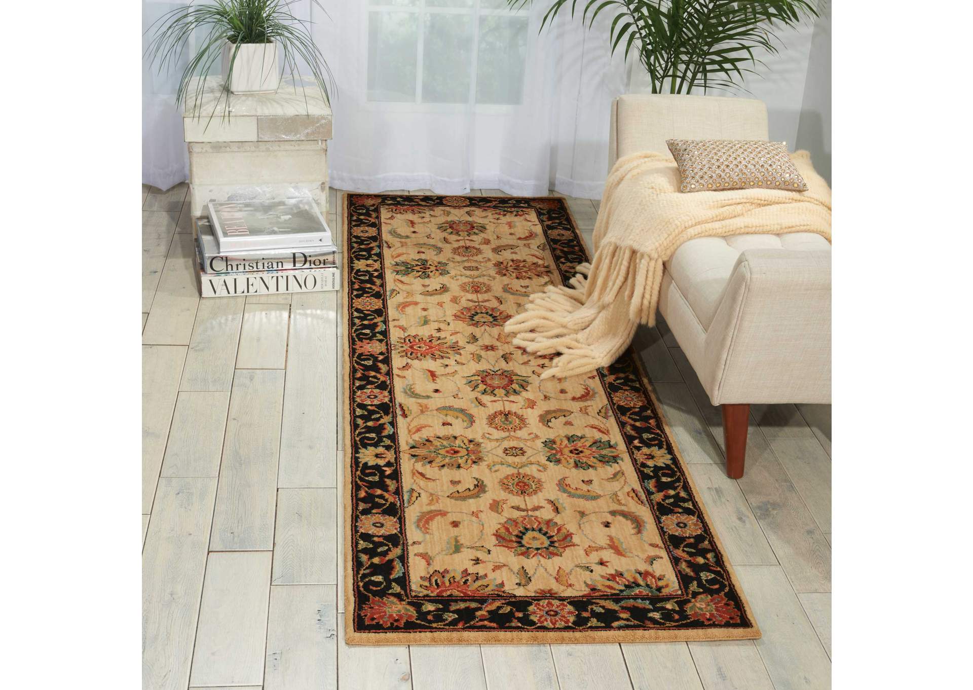 Nourison Living Treasures LI04 Beige Multicolor 12' Runner Hallway Rug,Nourison