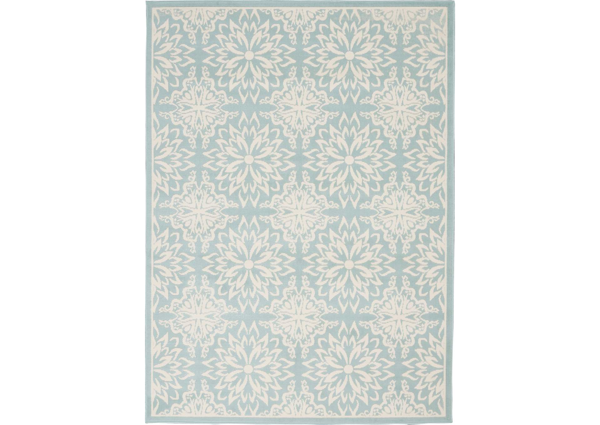 Nourison Jubilant JUB06 Aqua 5'x7' Beach Area Rug,Nourison
