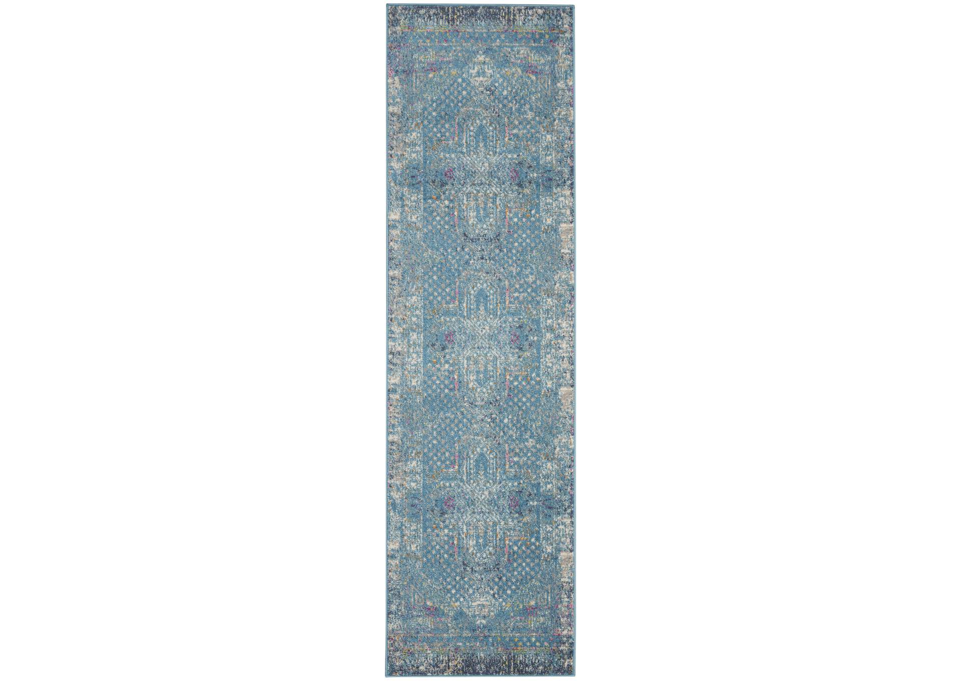 Nourison Passion 10' Runner Blue Area Rug,Nourison