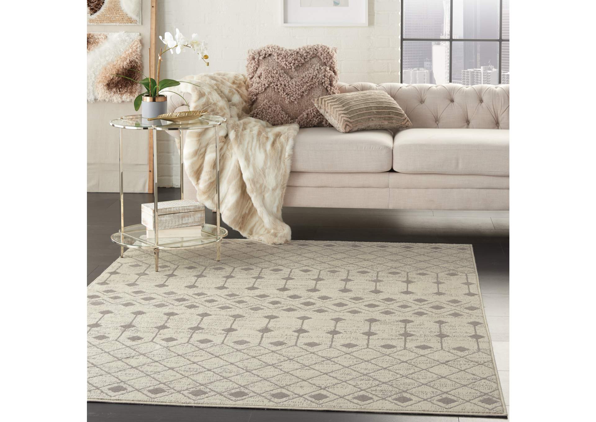 Nourison Grafix 4'x6' Ivory Area Rug,Nourison