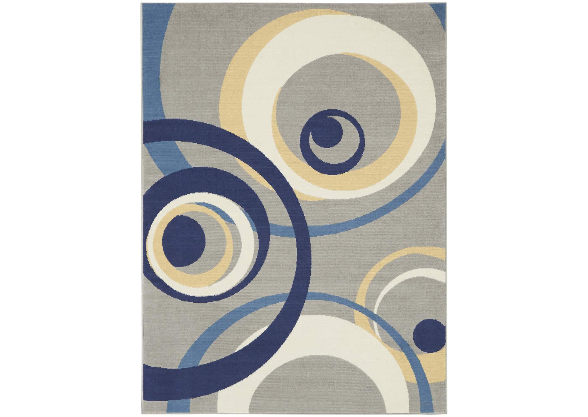Nourison Grafix GRF21 Grey and Blue 5'x7' Area Rug,Nourison