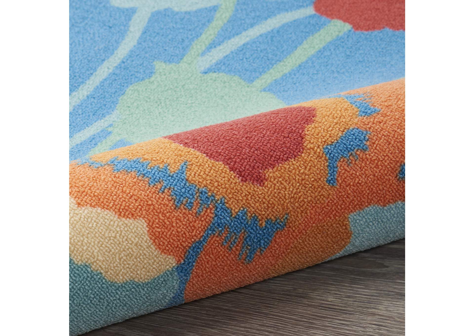 Waverly Sun N Shade SND27 Blue 4'x6' Area Rug,Nourison