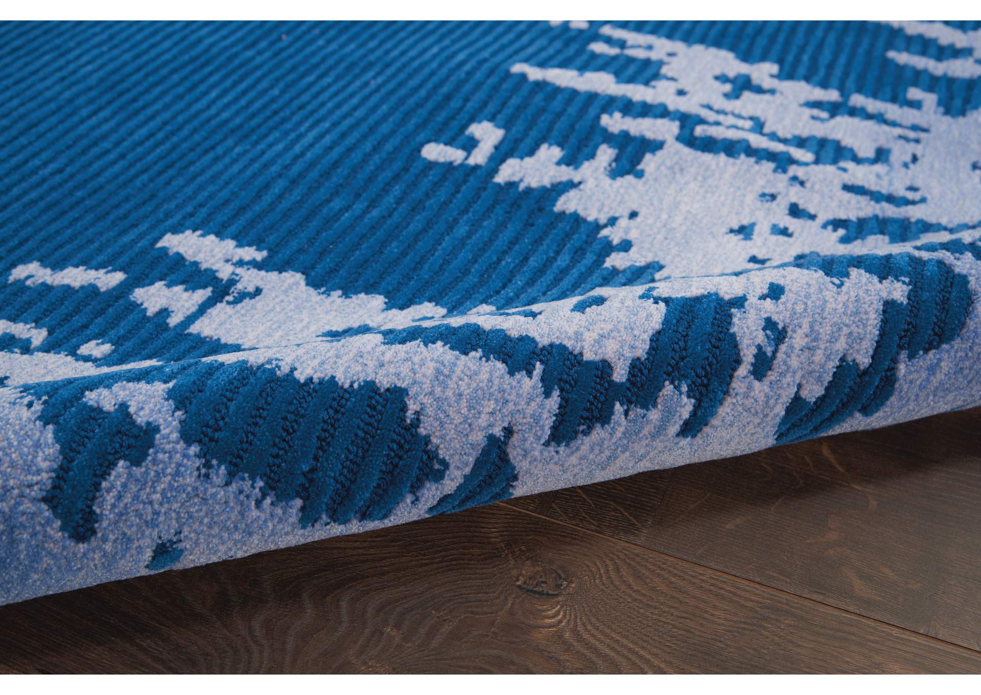 Nourison Symmetry SMM02 Navy Blue 8'x10' Large Textured Rug,Nourison
