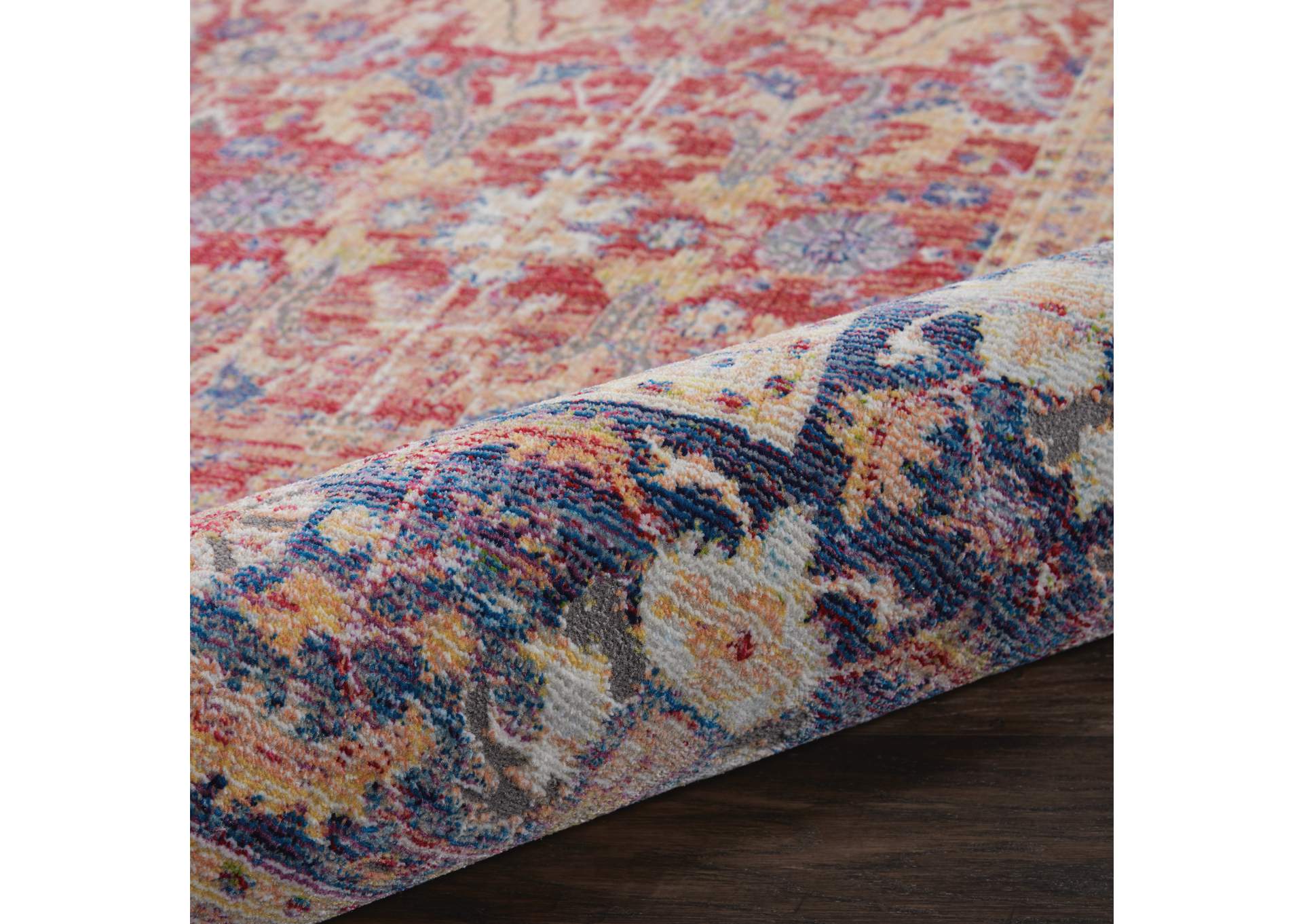 Nourison Ankara Global ANR02 Red and Blue Multicolor 9'x12' Oversized Low-pile Rug,Nourison