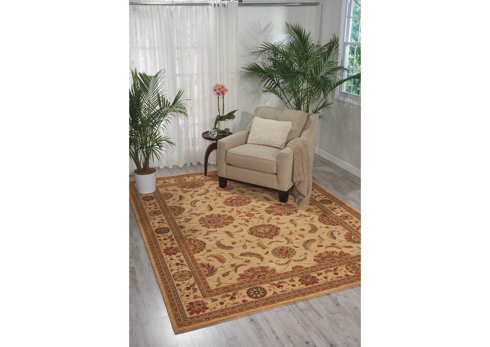 Nourison Living Treasures LI04 Beige and Red 10'x14' Rug,Nourison