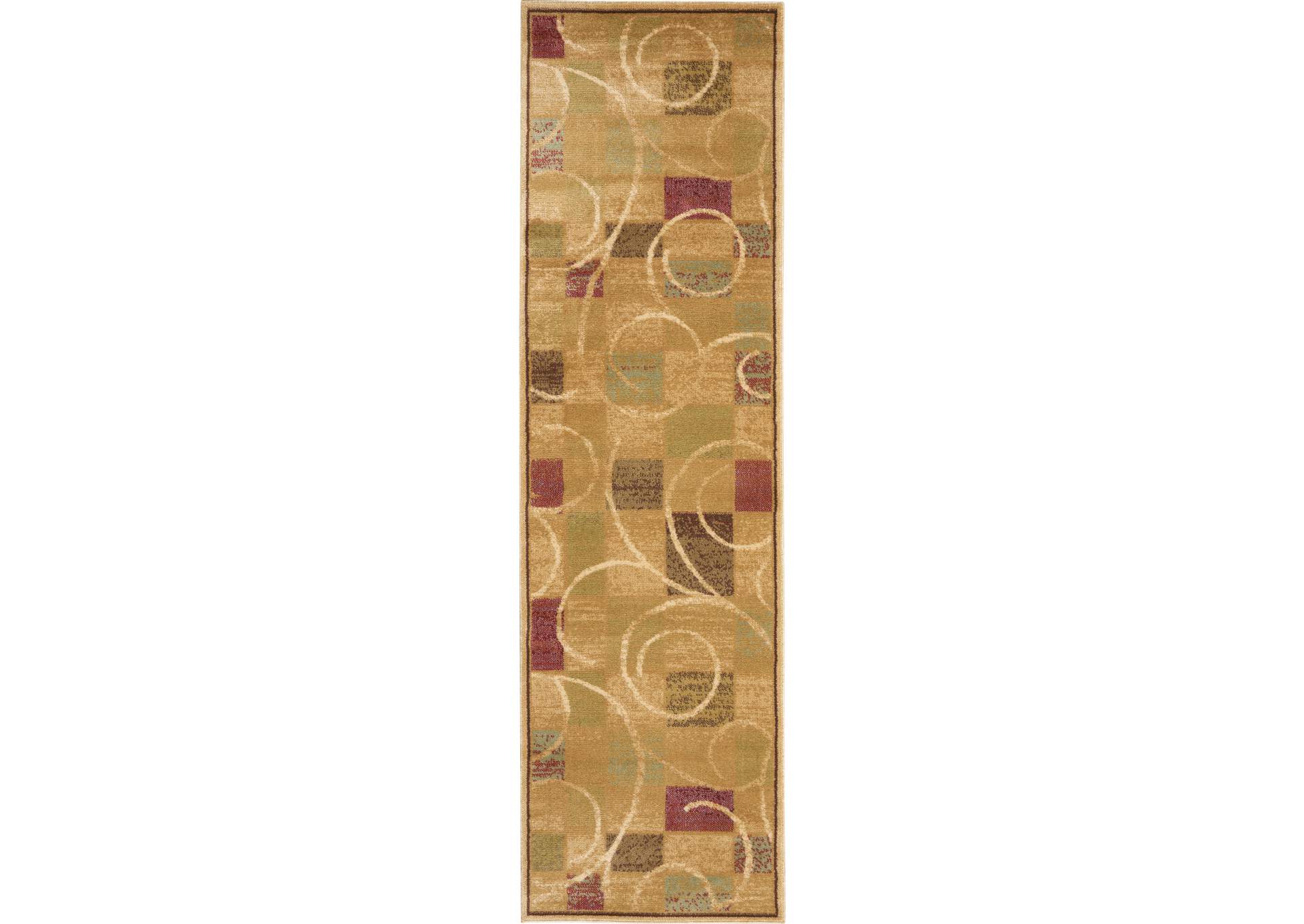Nourison Expressions XP01 Beige 6' Runner Hallway Rug,Nourison