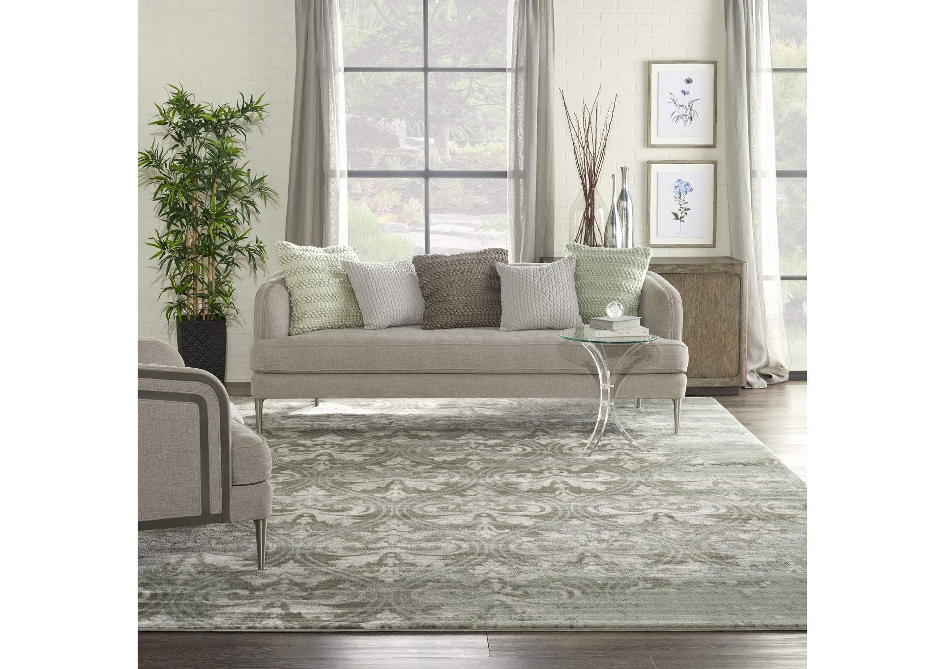 Nourison Euphoria EUP06 Grey 9'x12' Oversized Rug,Nourison