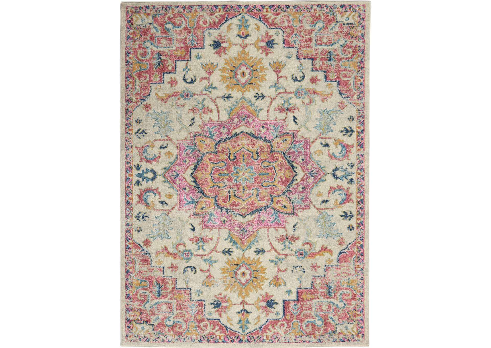 Nourison Passion 7' x 10' Ivory, Pink Bohemian Area Rug,Nourison